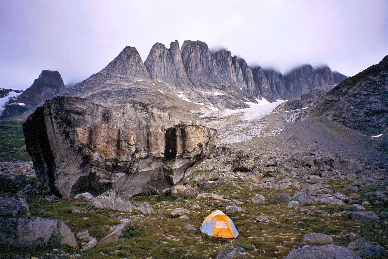  Our camp below the Fox Jaw Cirque 