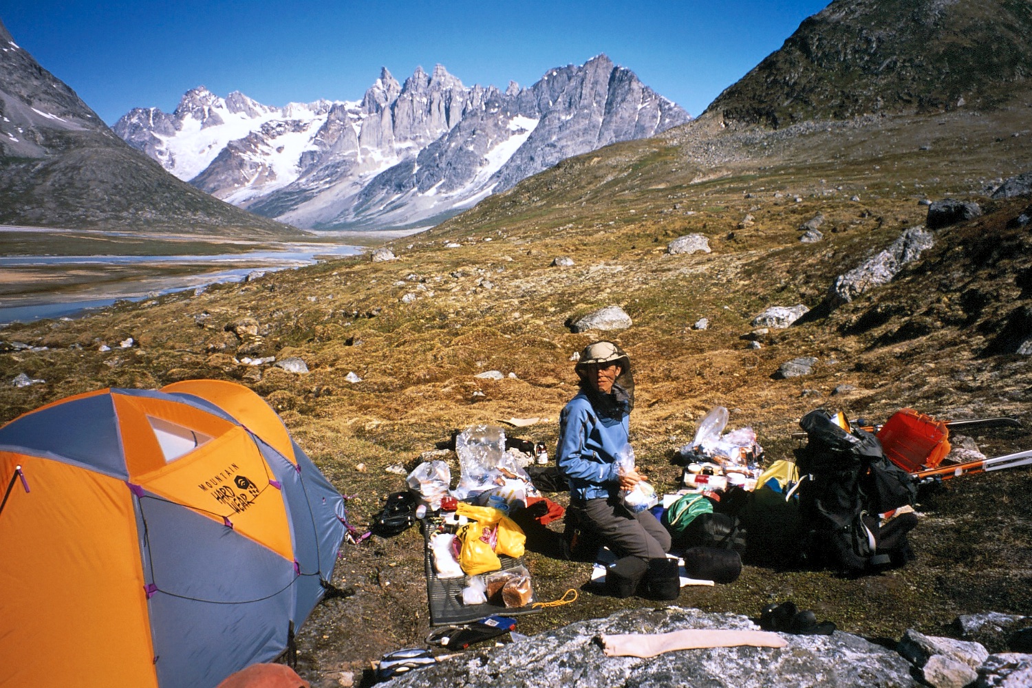  Sorting food and gear in preparation for load carrying 