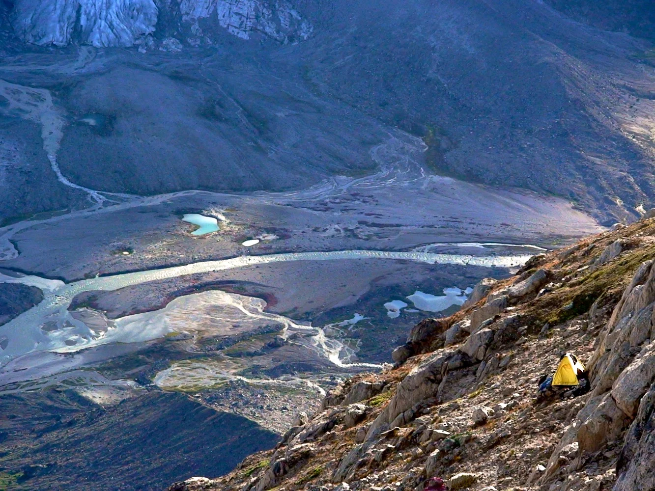 Bivvy camp below the Baby Molar