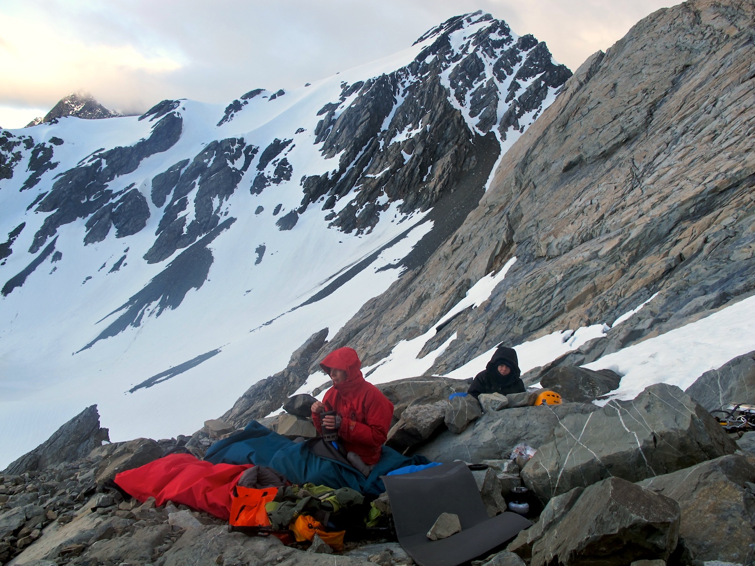 Bivvy just before Copland Pass during the traverse