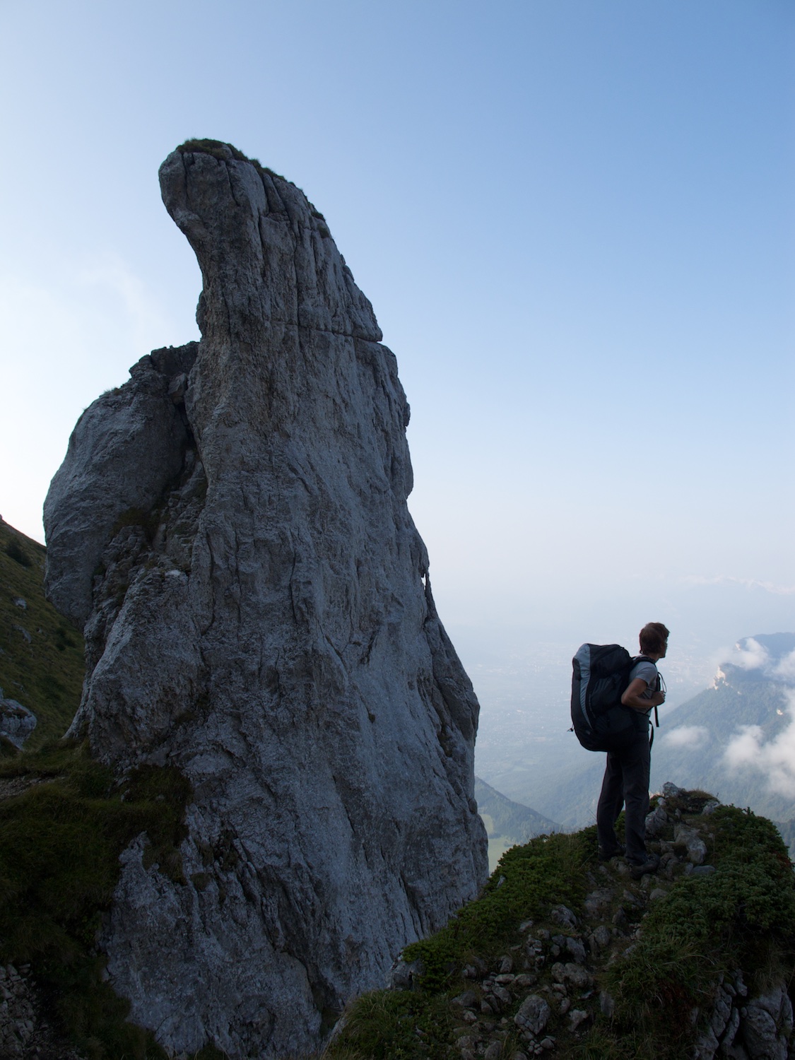 Hiking up to Dent du Crolle to fly down