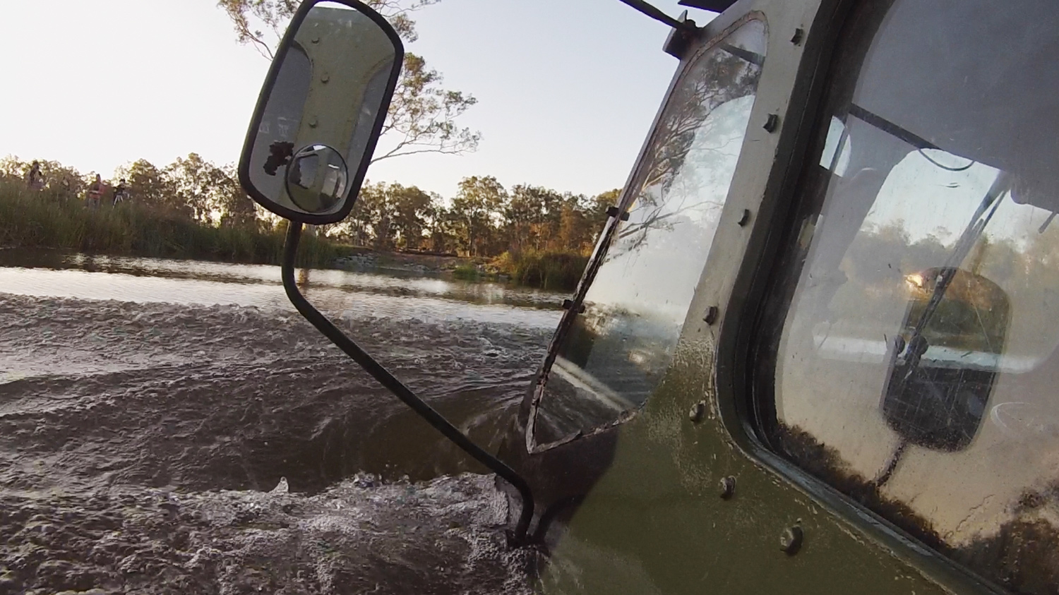 Amphibious tank in action