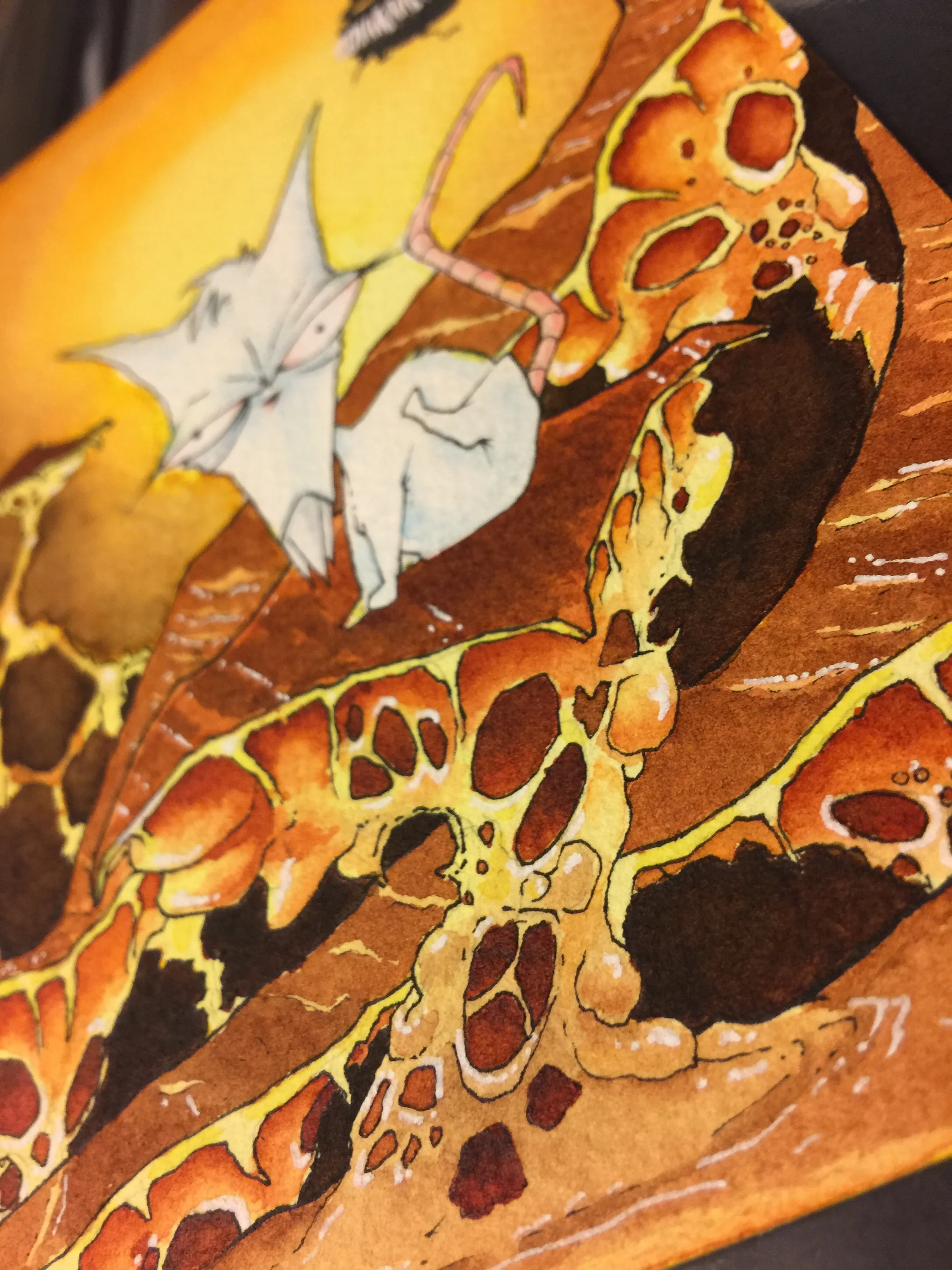 Evil The Cat Watercolour Painting