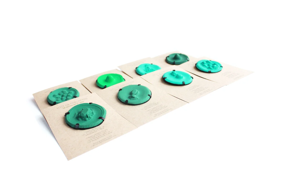 Multiple pieces of Green memory | Silicone rubber, copper with black rodium plated, Wipha's jewelry on wednesday | 2013 - 2014