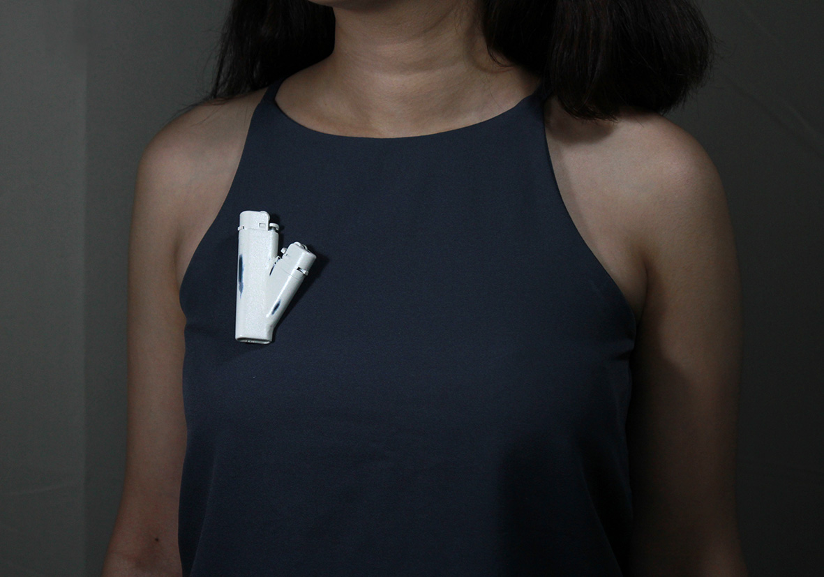 New&Old collection in white, Brooch, 2017, lighter