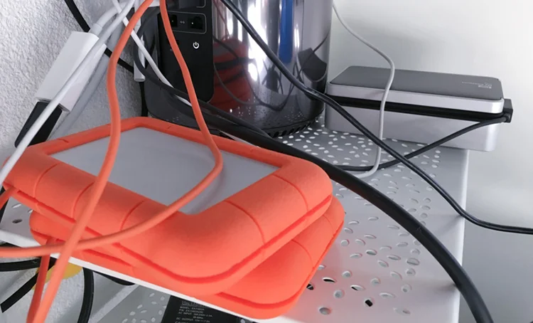 My 3 external hard drives in action