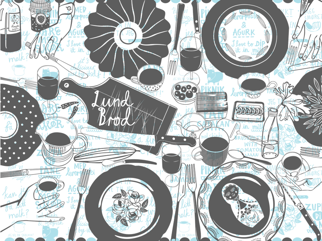 Illustrations for Lund Brød micro bakery.