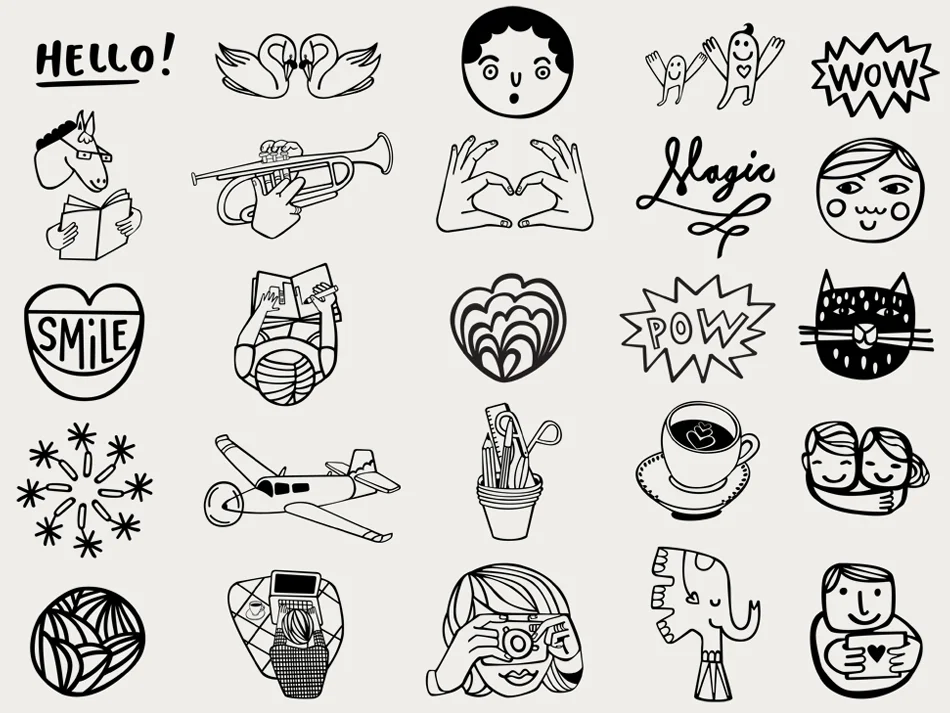 Icon designs for Moleskine.