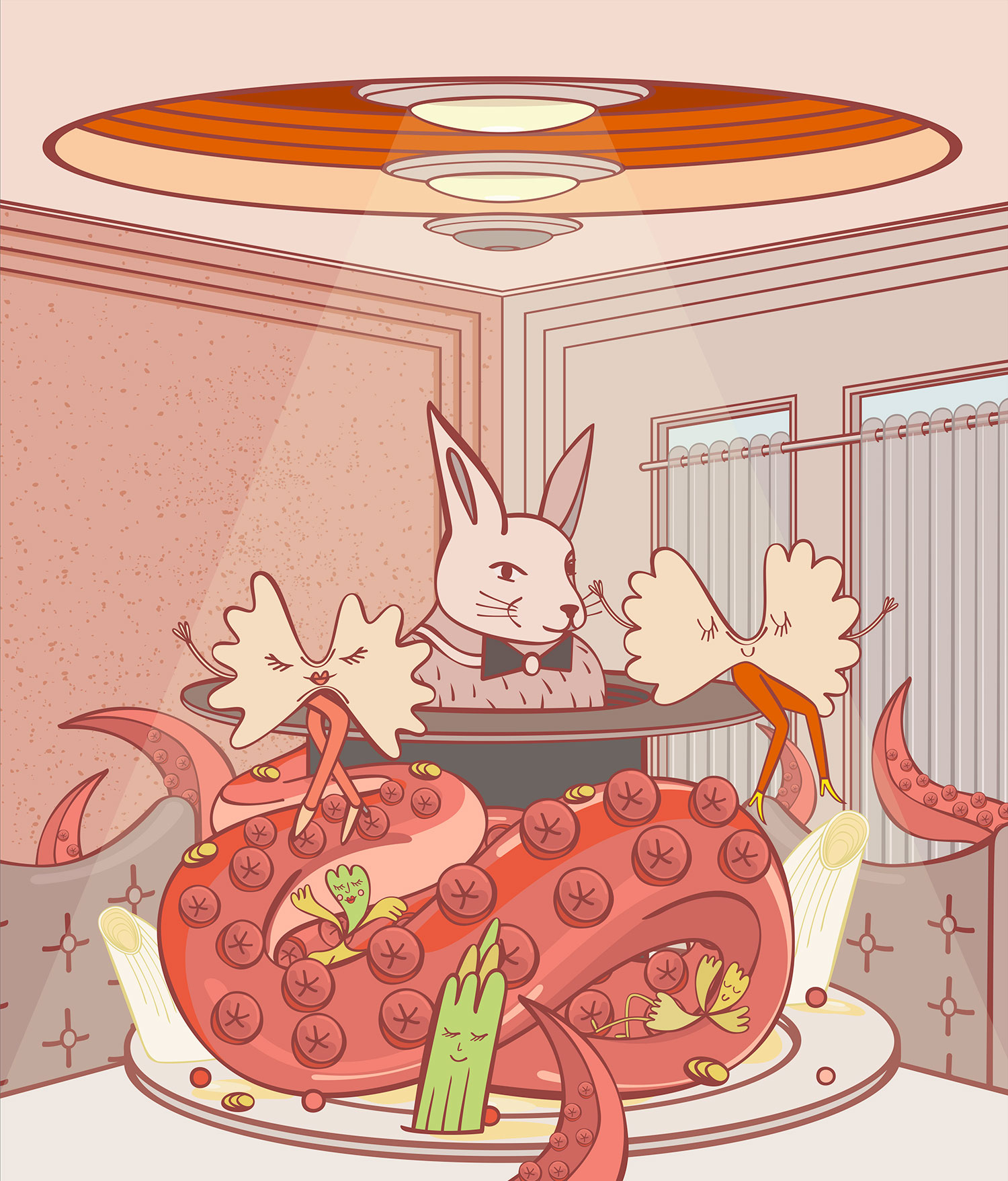 Restaurant Review Illustrated: Penati al Baretto in Paris.