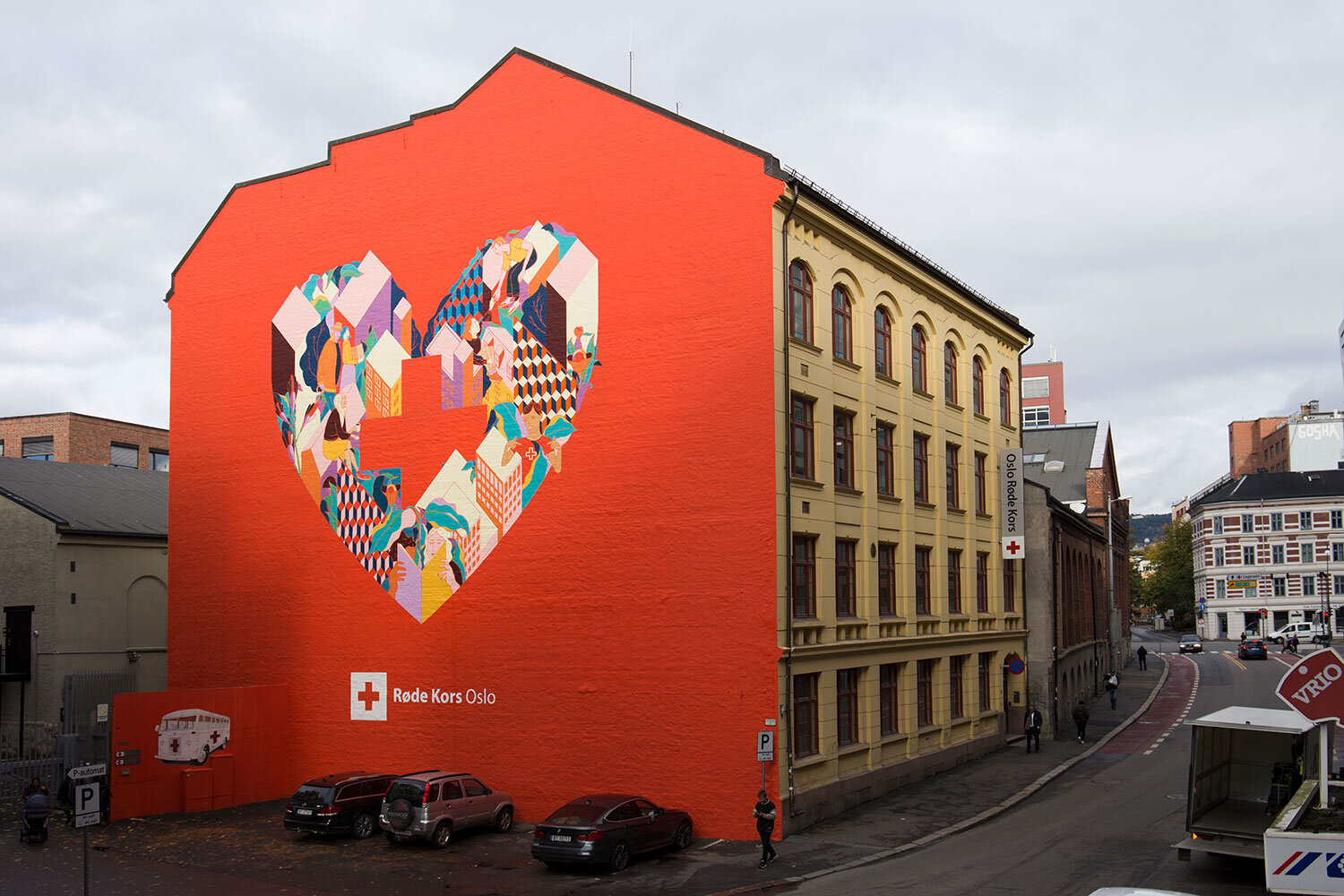 The heart in the city for Oslo Røde Kors i Christian Kroghs Gate.