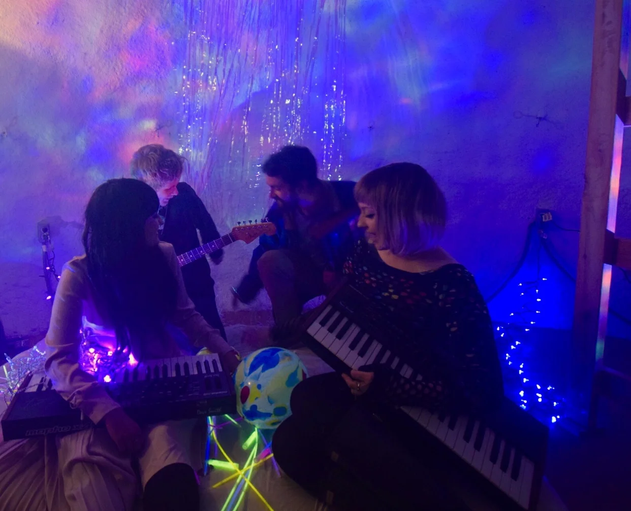 Jupiter Sprites in the bunker for the EP promo photoshoot.