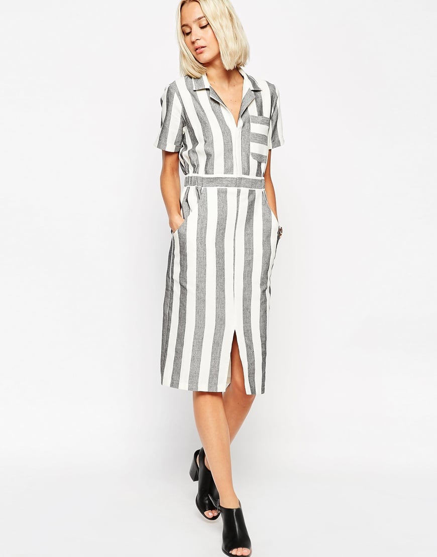 ASOS TALL Shirt Dress in Natural Fibre Stripe — $46.19