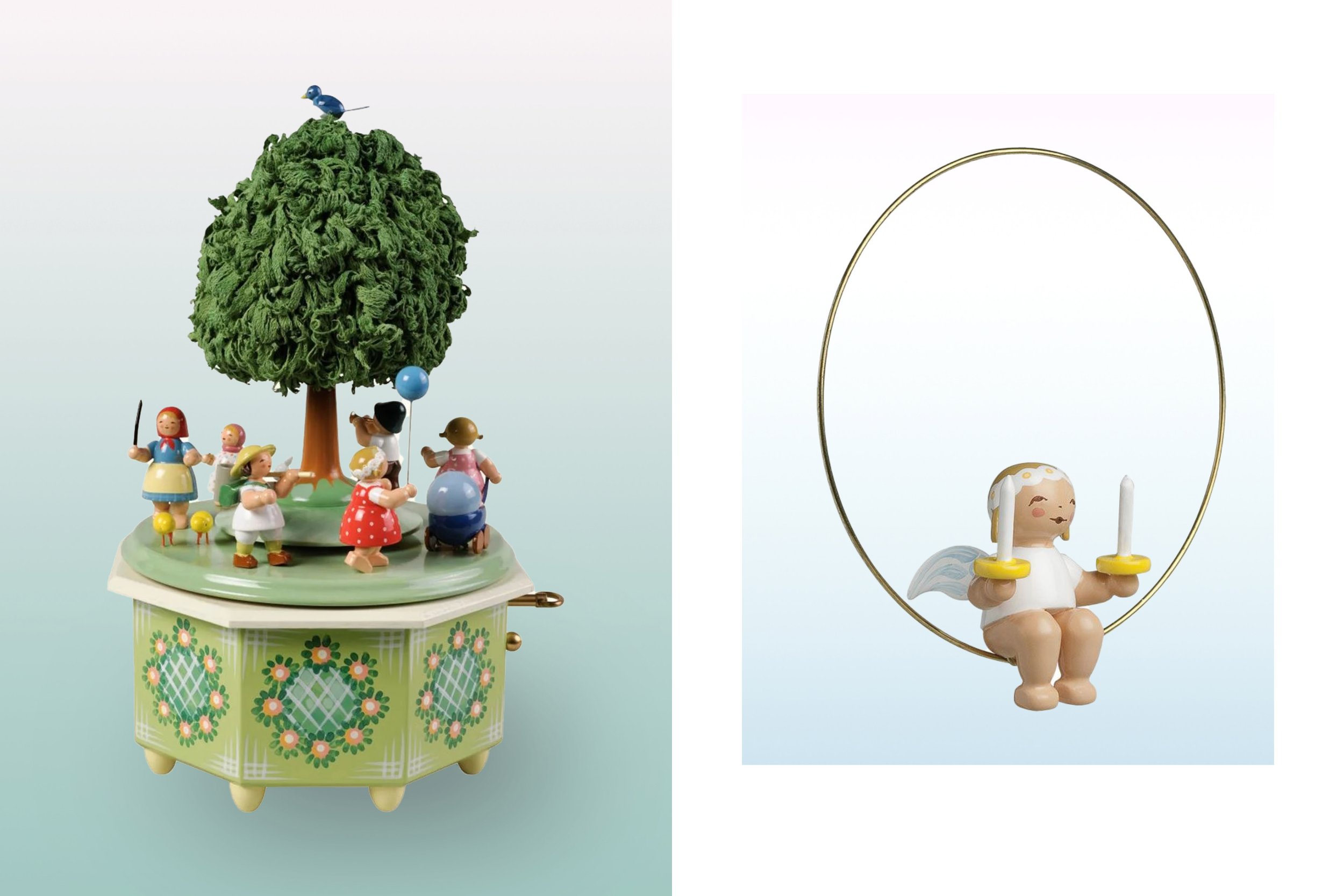 Holzfiguren, Holzmanufaktur, Erzgebirge, Volkskunst, Kunsthandwerk, Miniaturen, Nikolaus, Winter, Weihnachten, Spieldose, Musikspieldose, Weihnachtsdekoration, Engel, Baumbehang, Figuren, Schnitzen, Wendt&Kuehn, Wendt und Kühn, elf Punkte Engel, Marg