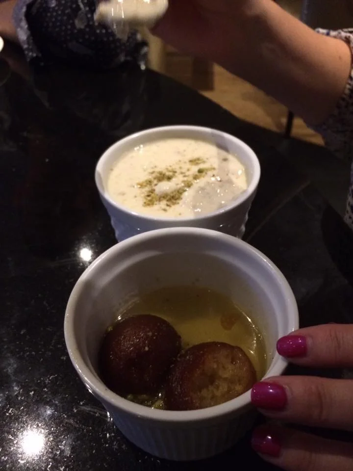 After a marathon meal I still can't choose between my fave desserts so I had both! Gulab Jamun and Kheer. What can I tell you, I'm a piggy and as the great Oscar wilde said "everything in moderation, including moderation".