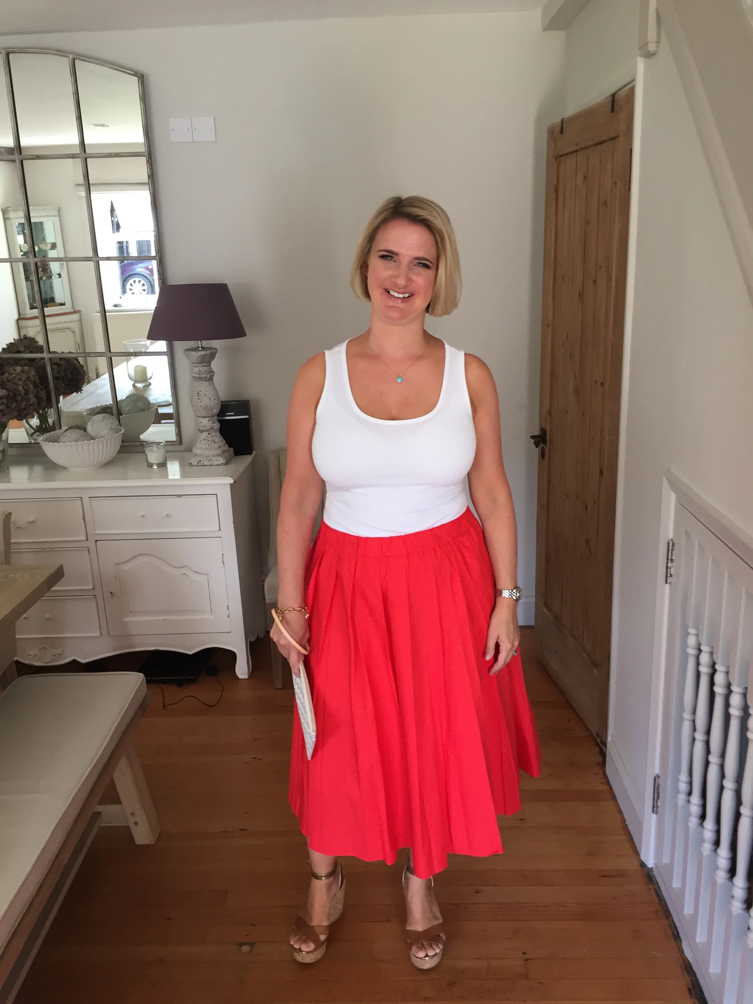 Skirt from Michael Kors, Top from good ole M&S, Shoes from Jimmy Choo , Bag from LV 