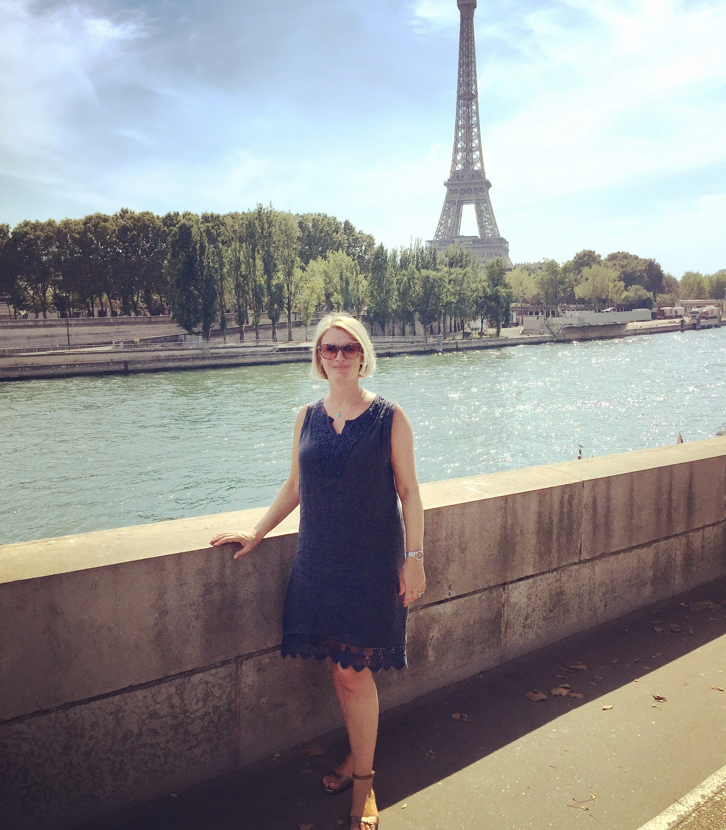 Day one. Linen dress from TK Maxx (or TJ Maxx for US readers) a bargain at £19.99. shoes from Salvatore Ferragamo, not quite a bargain but I have had a lot of wear out of them.