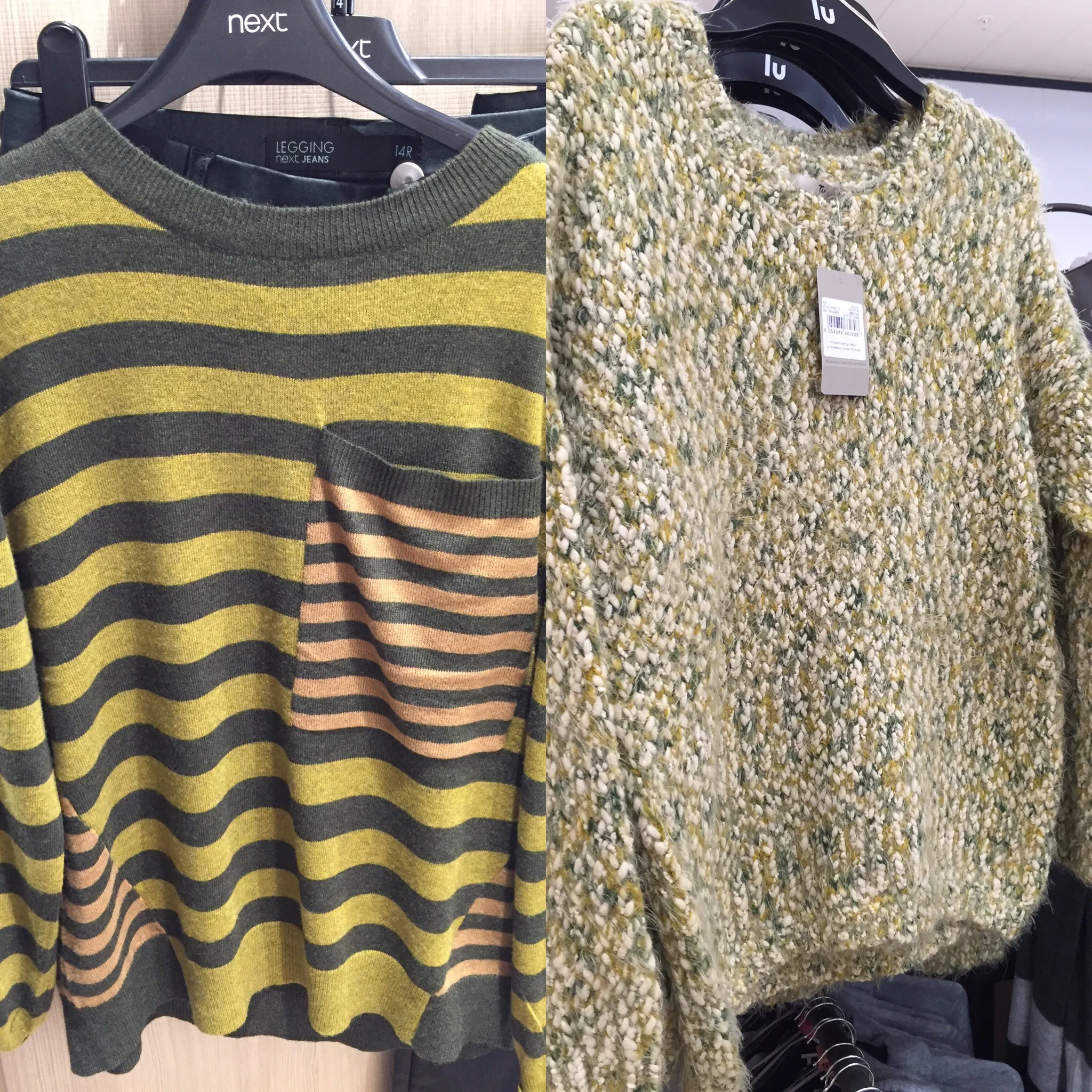 I love this seasons clothing, how gorgeous are these colours. Can't wait to wear them. :) Striped top from Next, other top from Sainsbury's.