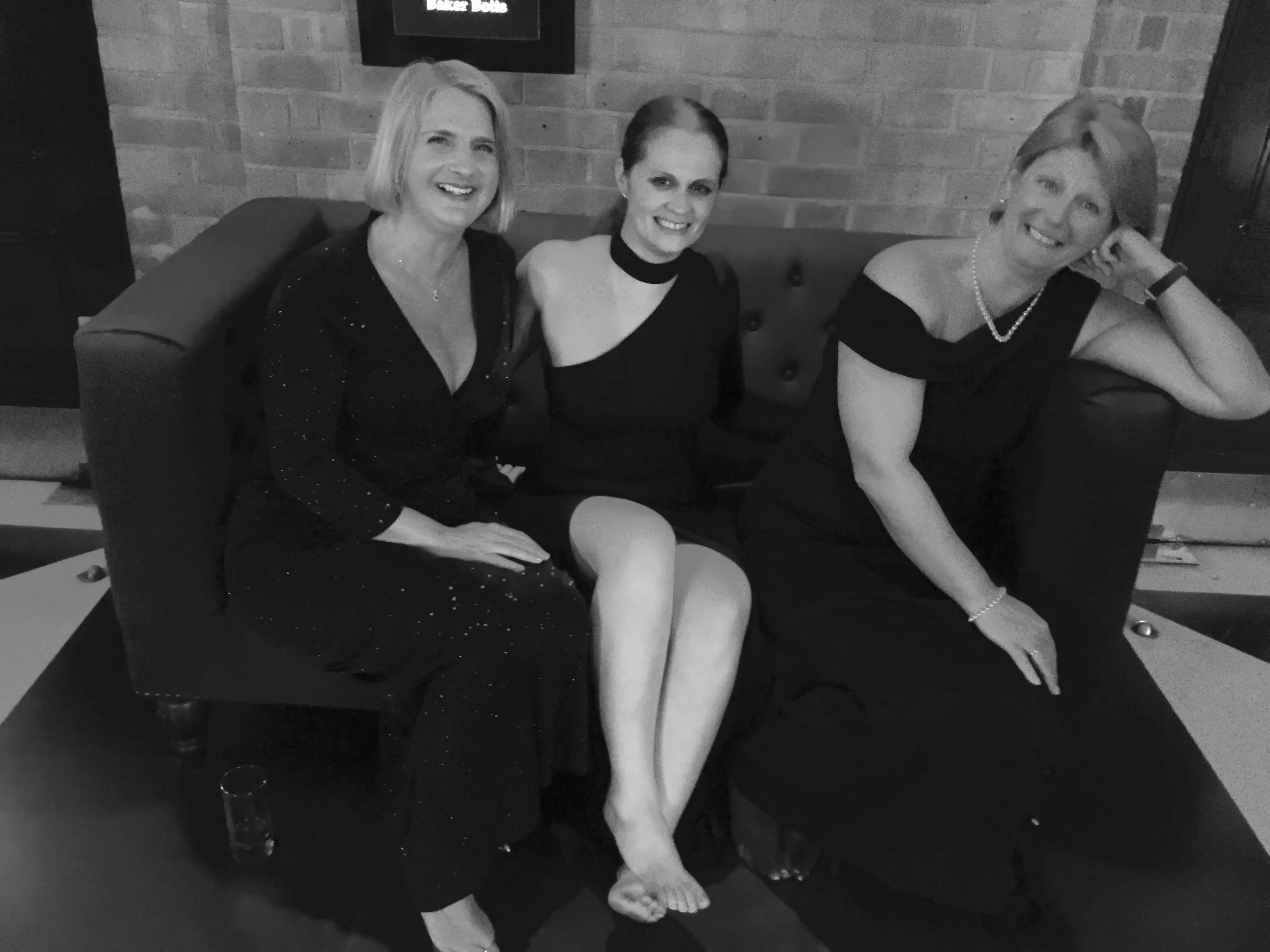 Just chilling after a long night in heels...me, the wonderful, glorious, highly intelligent Debbie and my girl Michelle. Wishing you all a very happy party season too! 