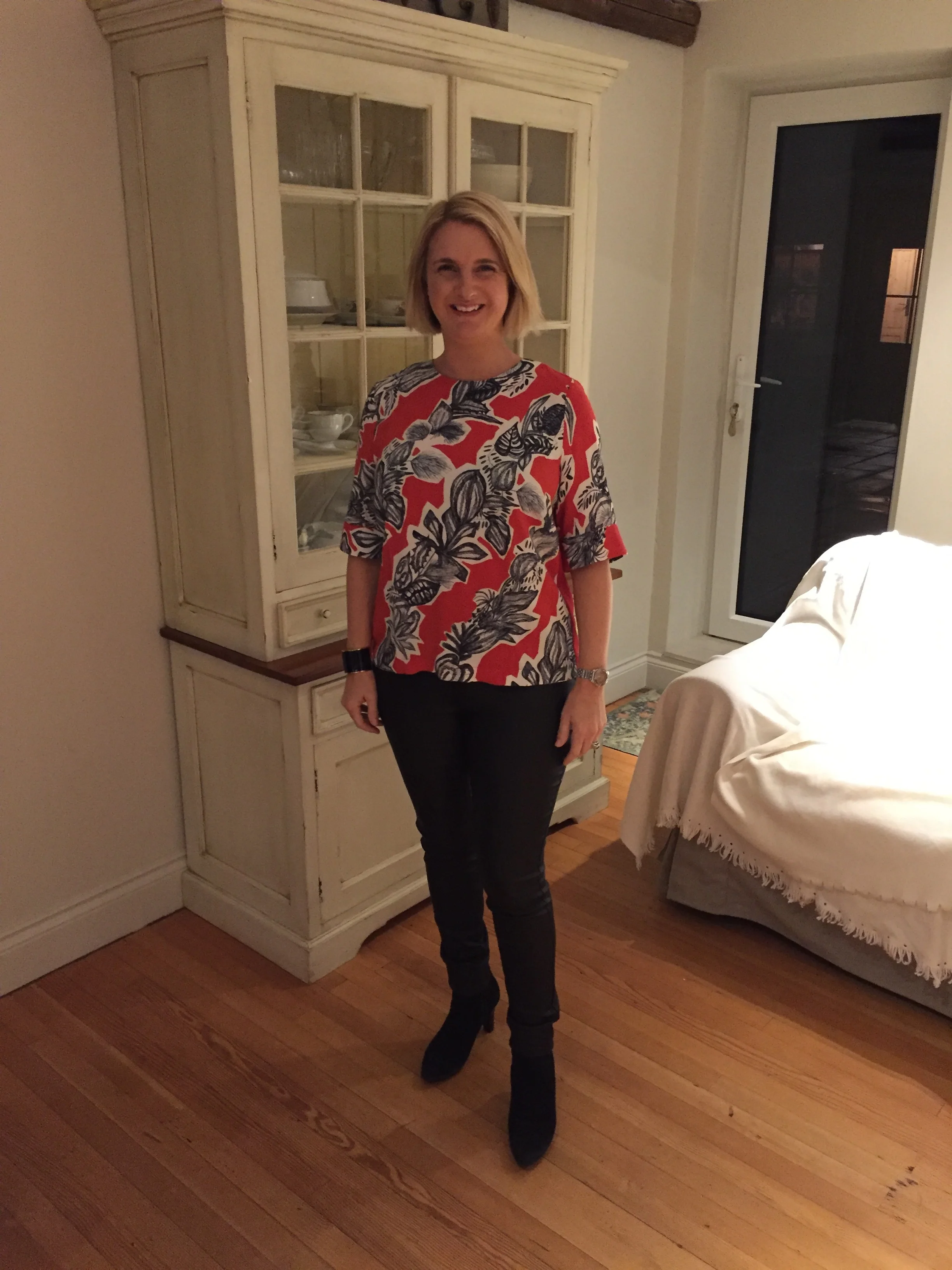 Top from Finery, Trousers from Next and boots from Russell & Bromley