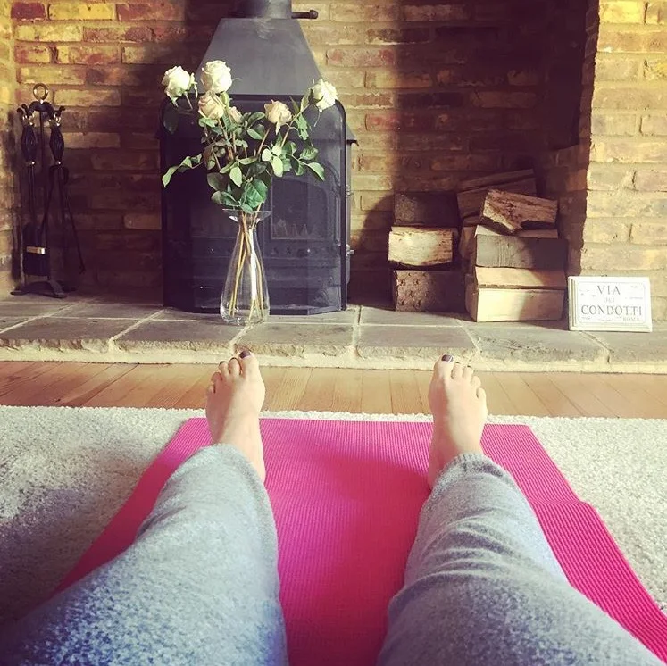Yoga pants are a no no for me so I just wore some loose fitting track suit bottoms.