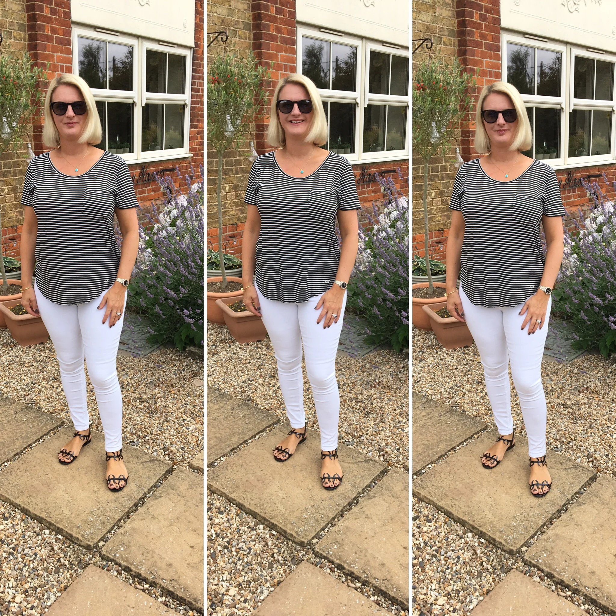 Top from Hollister, Jean's Joni's from Topshop, Shoes from Manolo Blahnik.