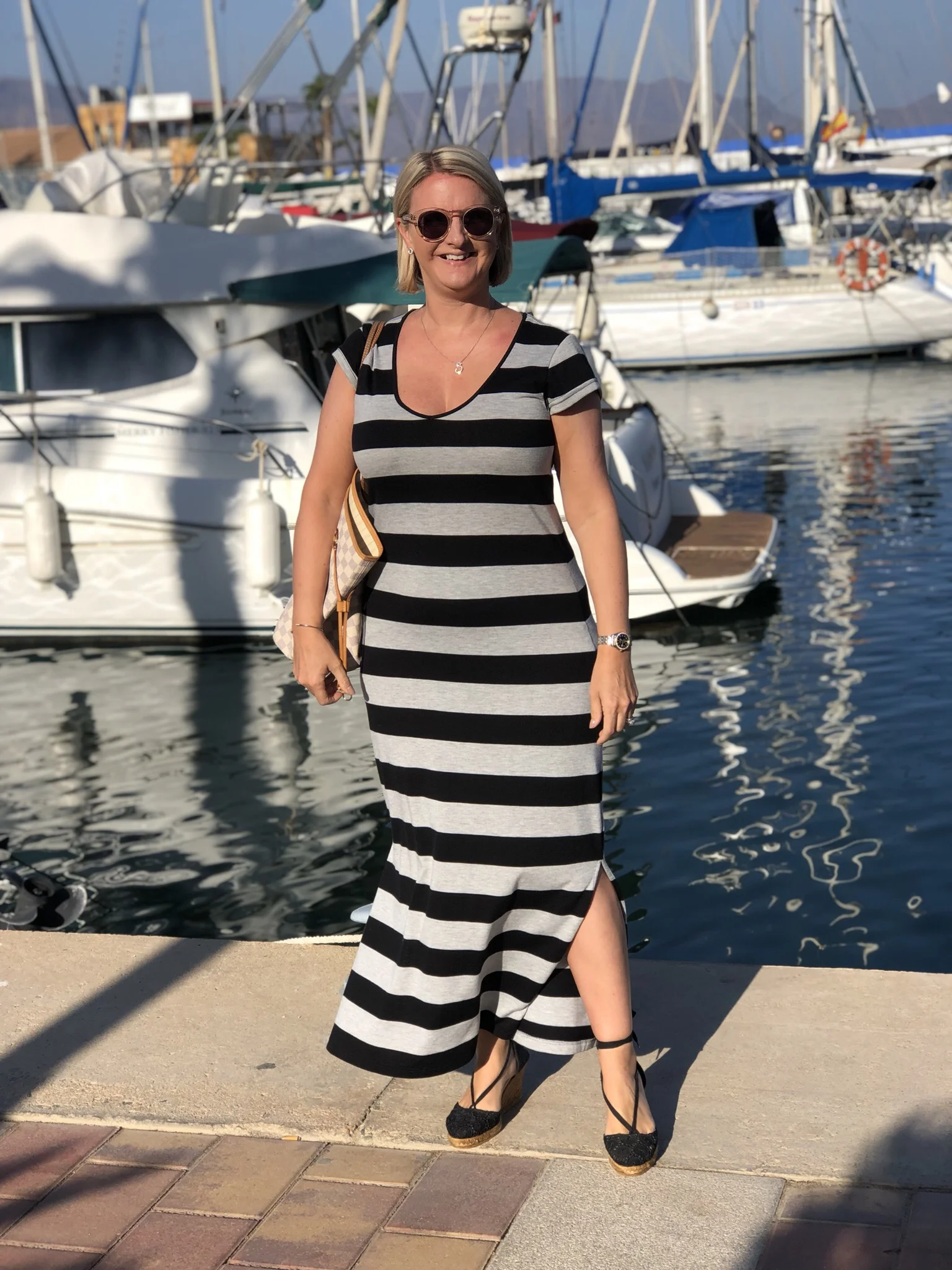 Dress from Fransa, Shoes from Jaeger, Bag from LV.