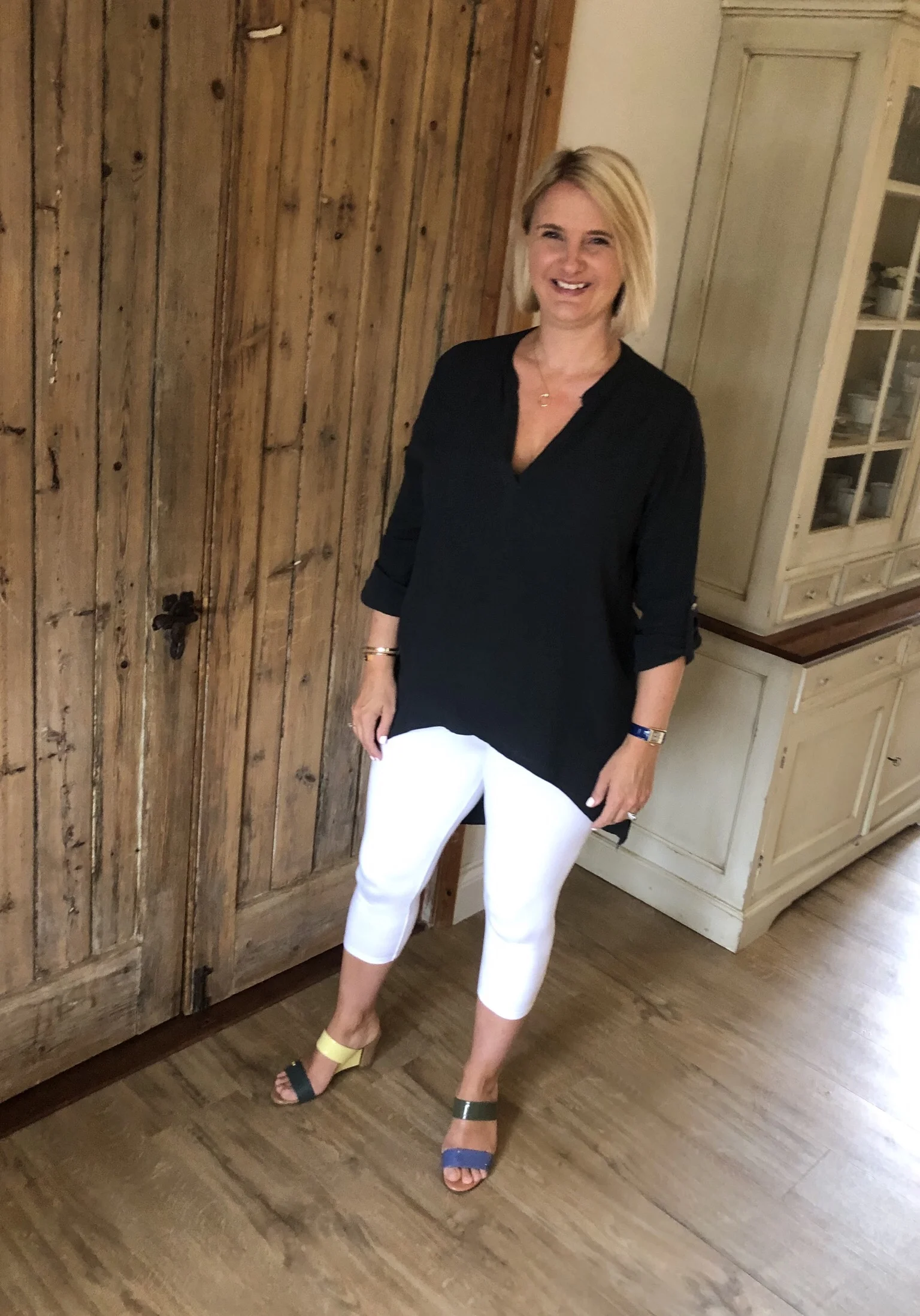 Top from TK Maxx, Leggings from Next, Shoes (both pairs) from Fendi (in the name of doing just as I please, I mixed and matched both pairs of shoes).