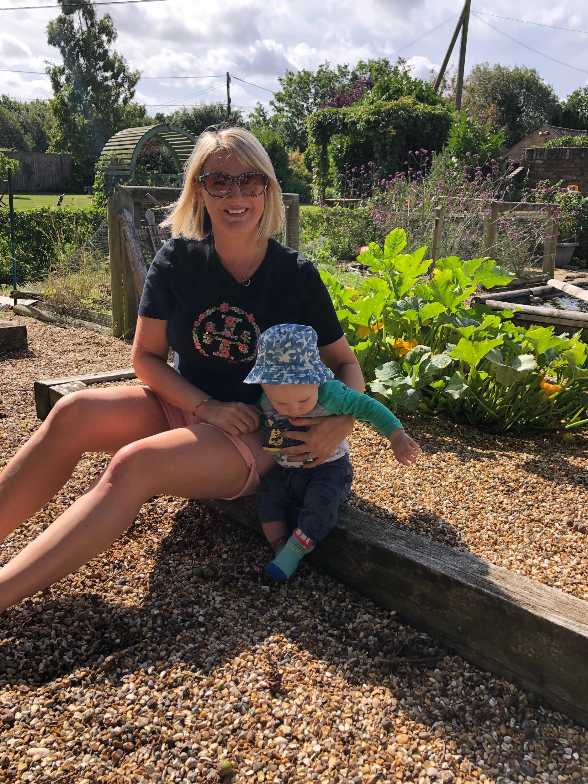 I took Zak to see the pumpkins I’m growing his for his first Halloween in the garden. I think he was suitably impressed. Hahahahaha