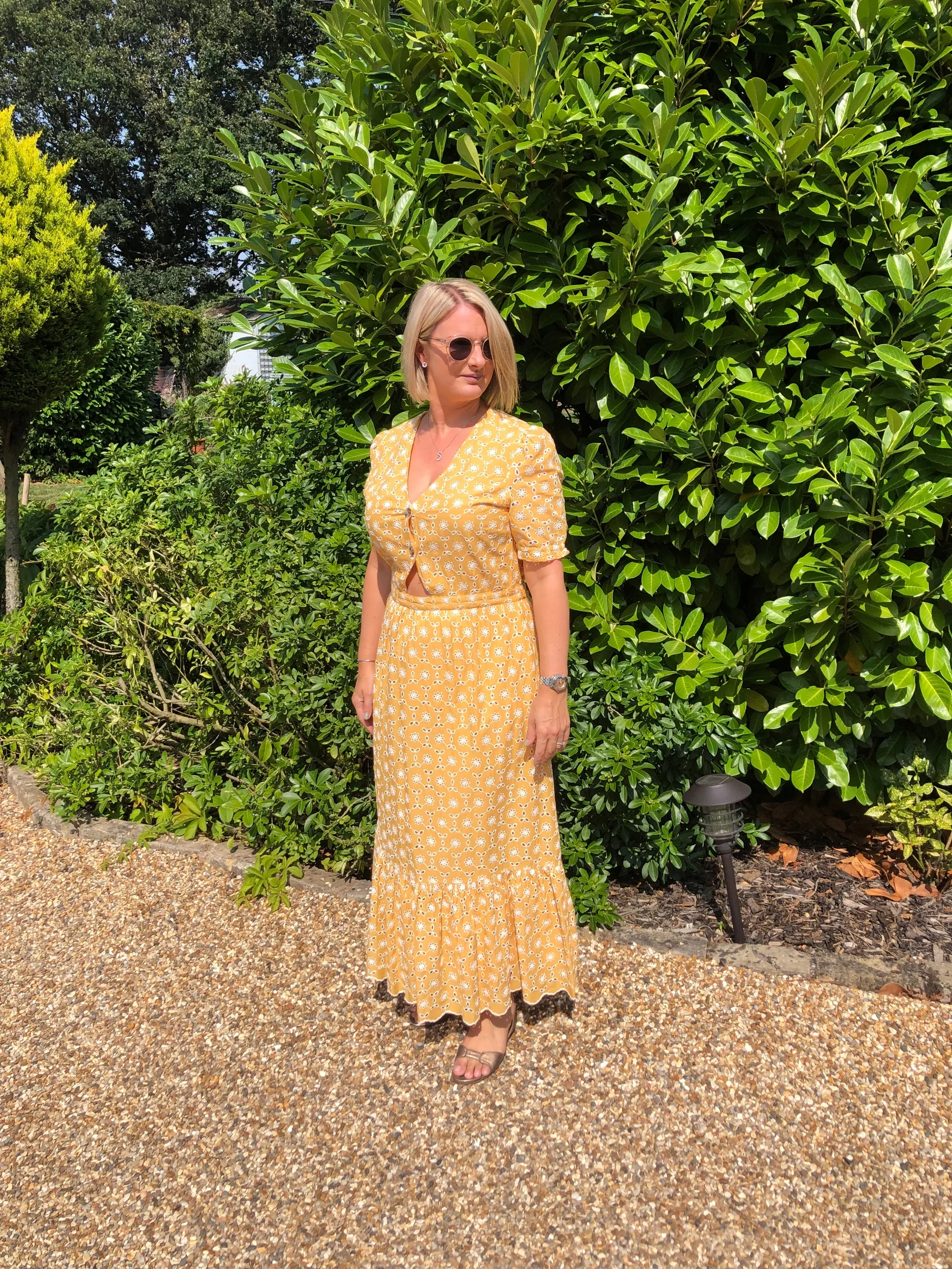 Dress from Dorothy Perkins, Shoes from Salvatore Ferragamo