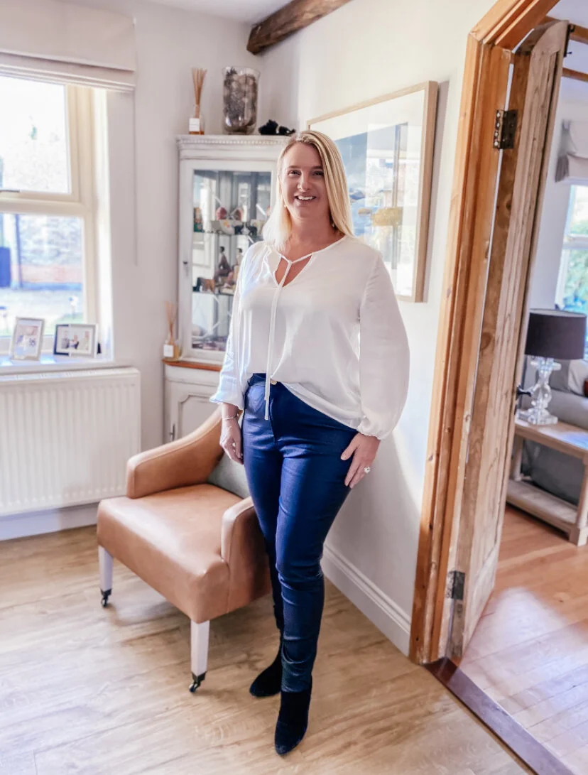 Top from The White Company, Trousers from Quiz, Boots from Russell and Bromley