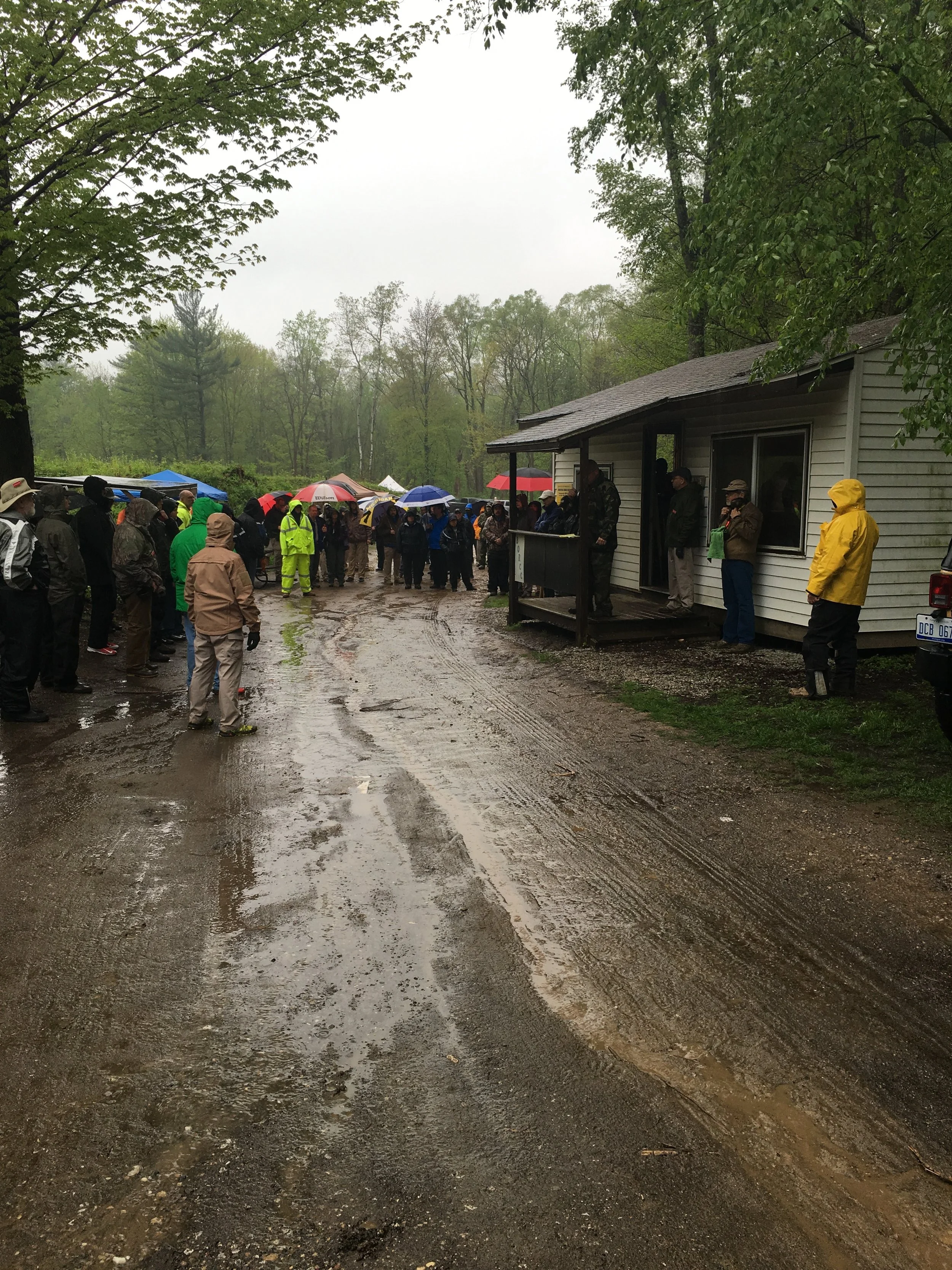 Pouring on April 30th, 2nd day of the match...however, everyone is excited amidst the rain!