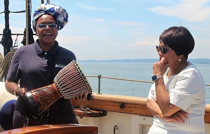 Discovering Amistad educator Bandele-Asante and Harp