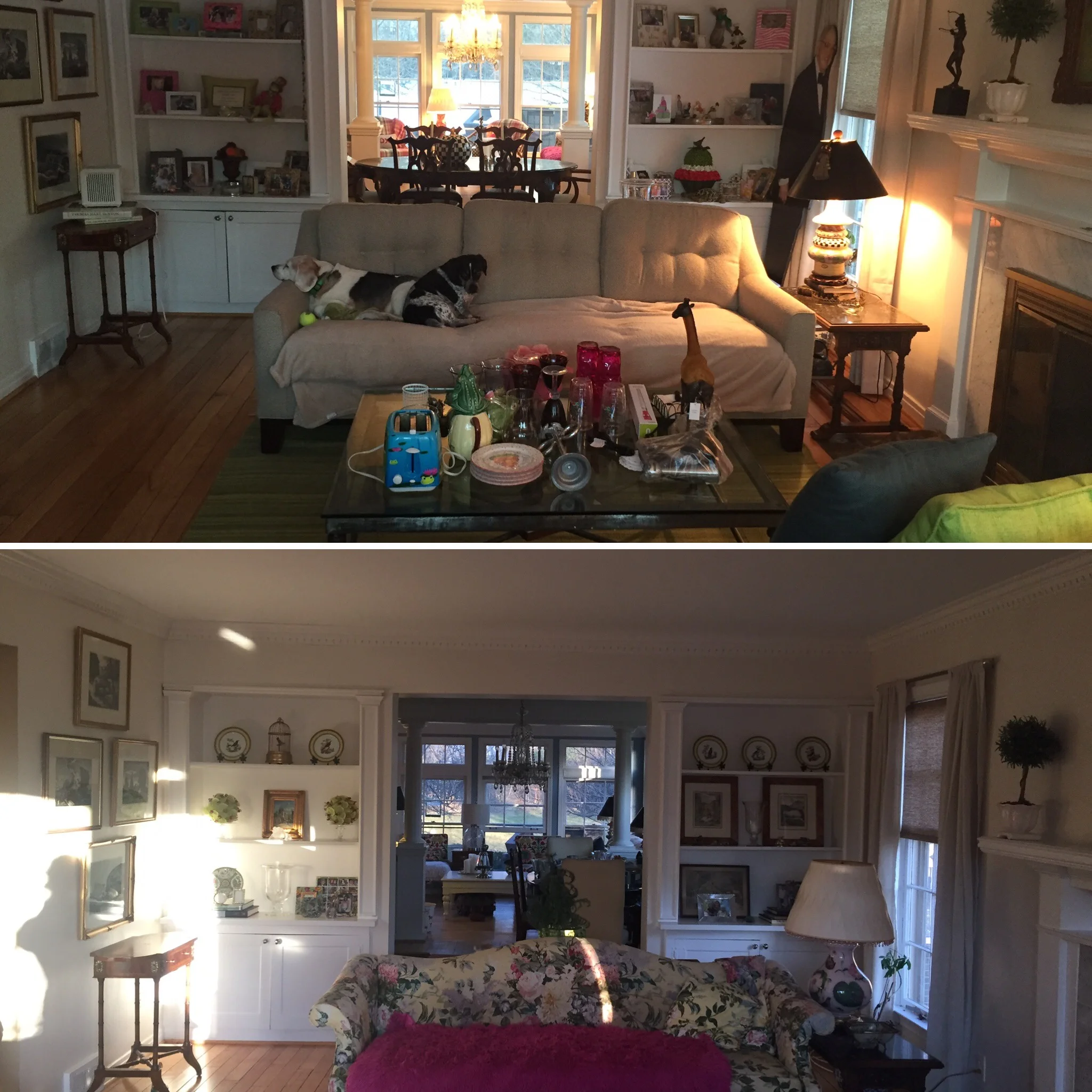 LIVING ROOM: Before & After