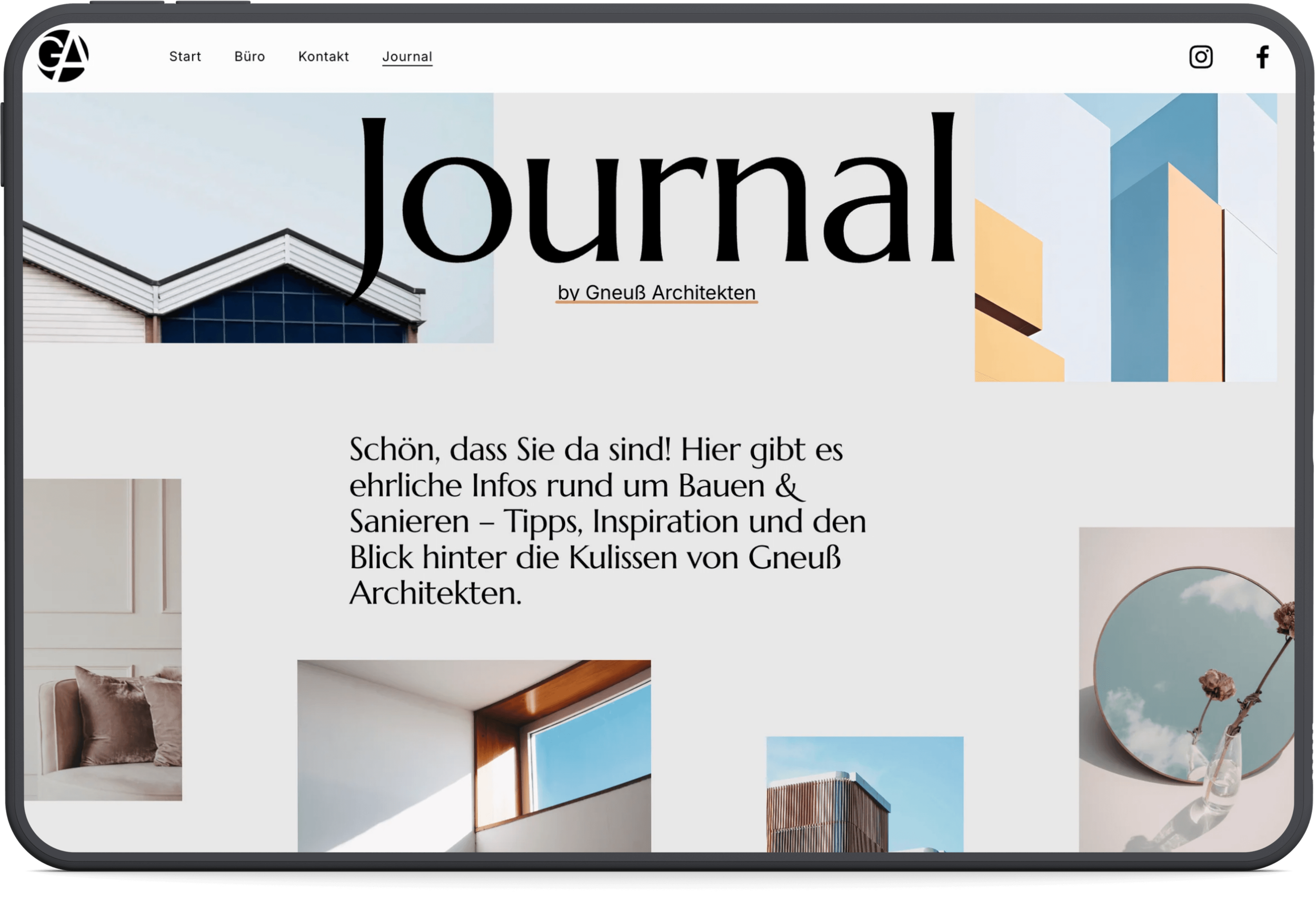 Screenshot Gneuss Architekten Blog