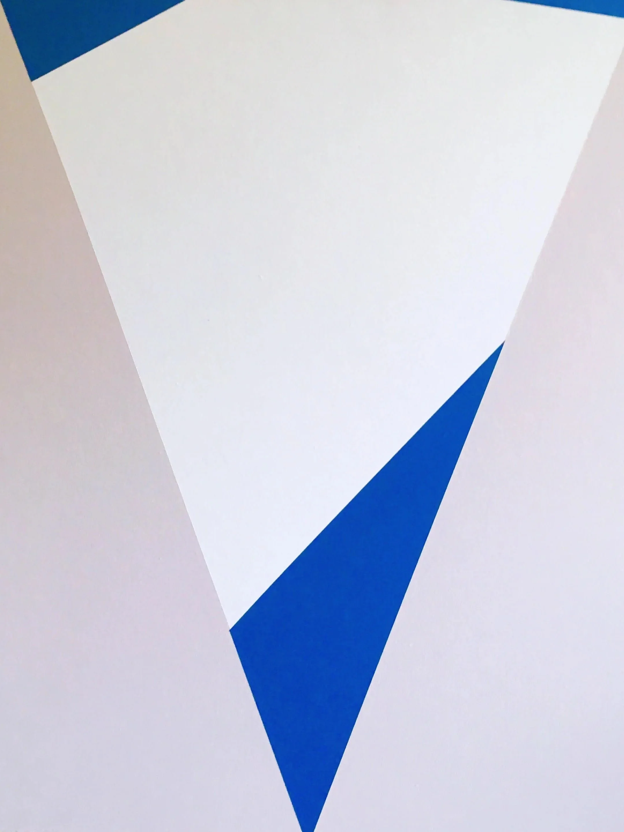 Grafik in rosa, blau, weiß auf Leinwand, Gemälse