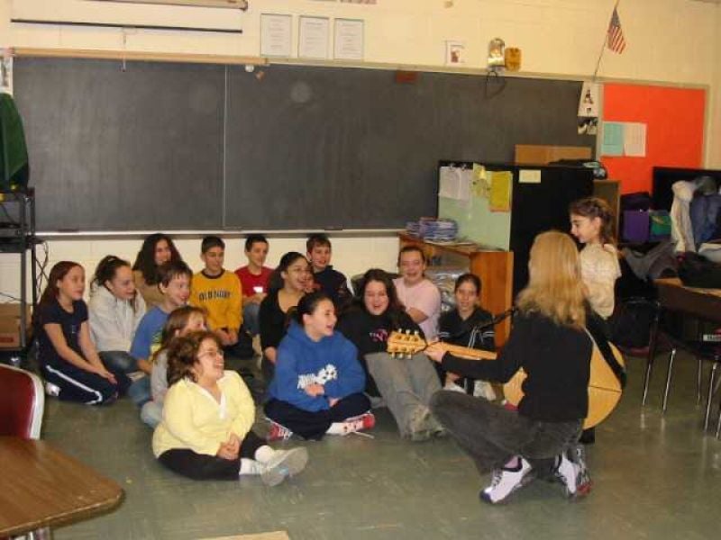 Songwriting workshop with 6th graders