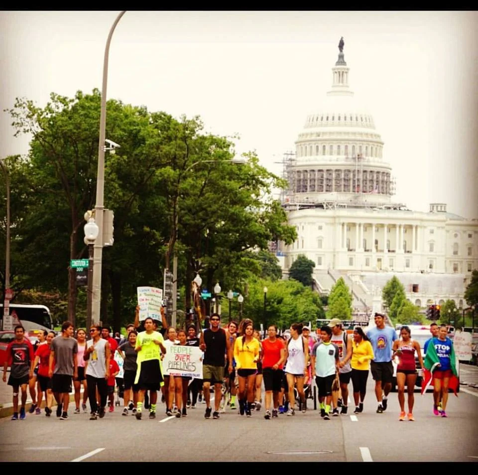 Native American Youth march in protest in front of the White House. Photo credit: Jose Venture/Indian Country Today