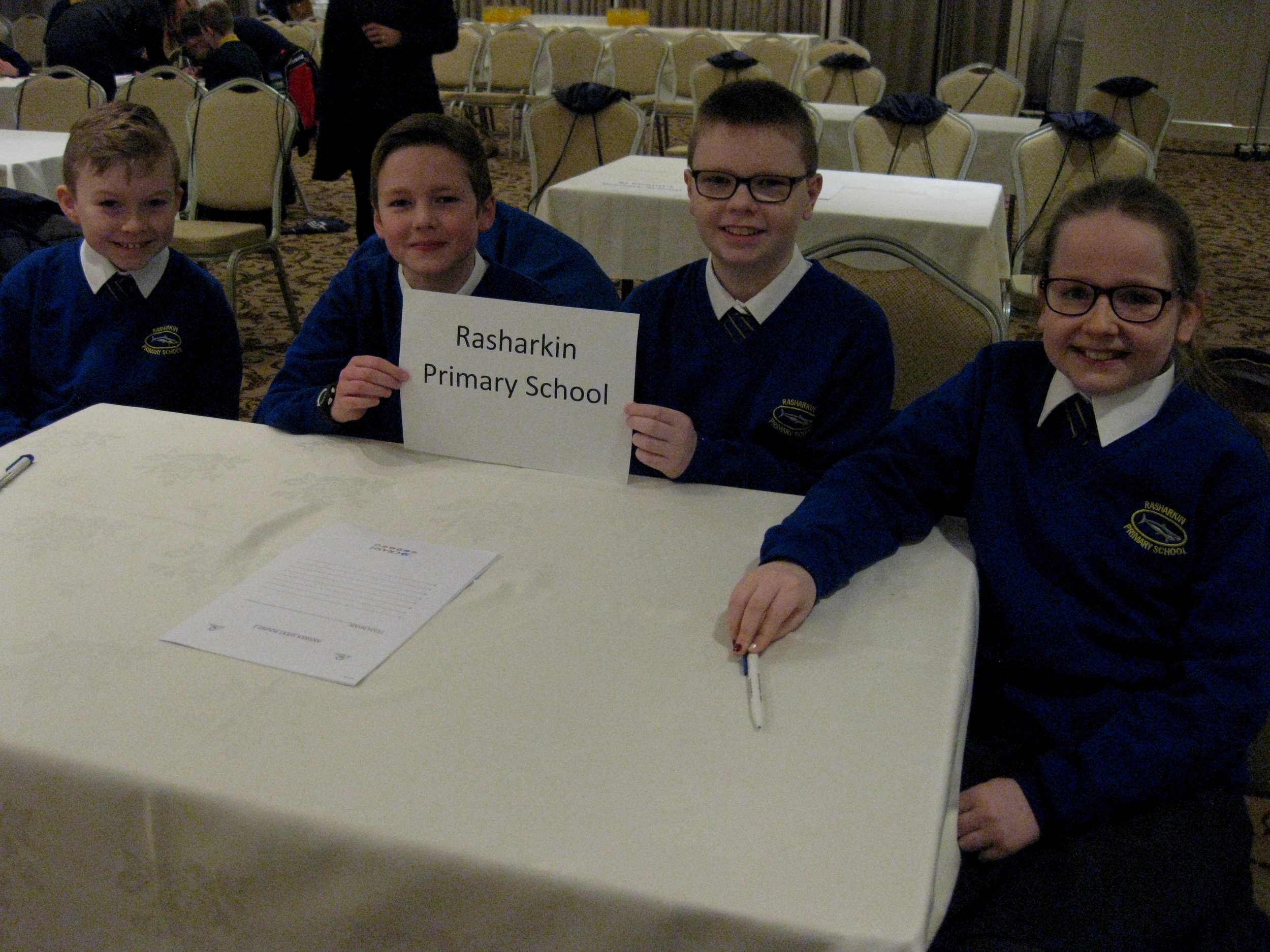  Alexander, Andrew, Stephen and Grace at the quiz 