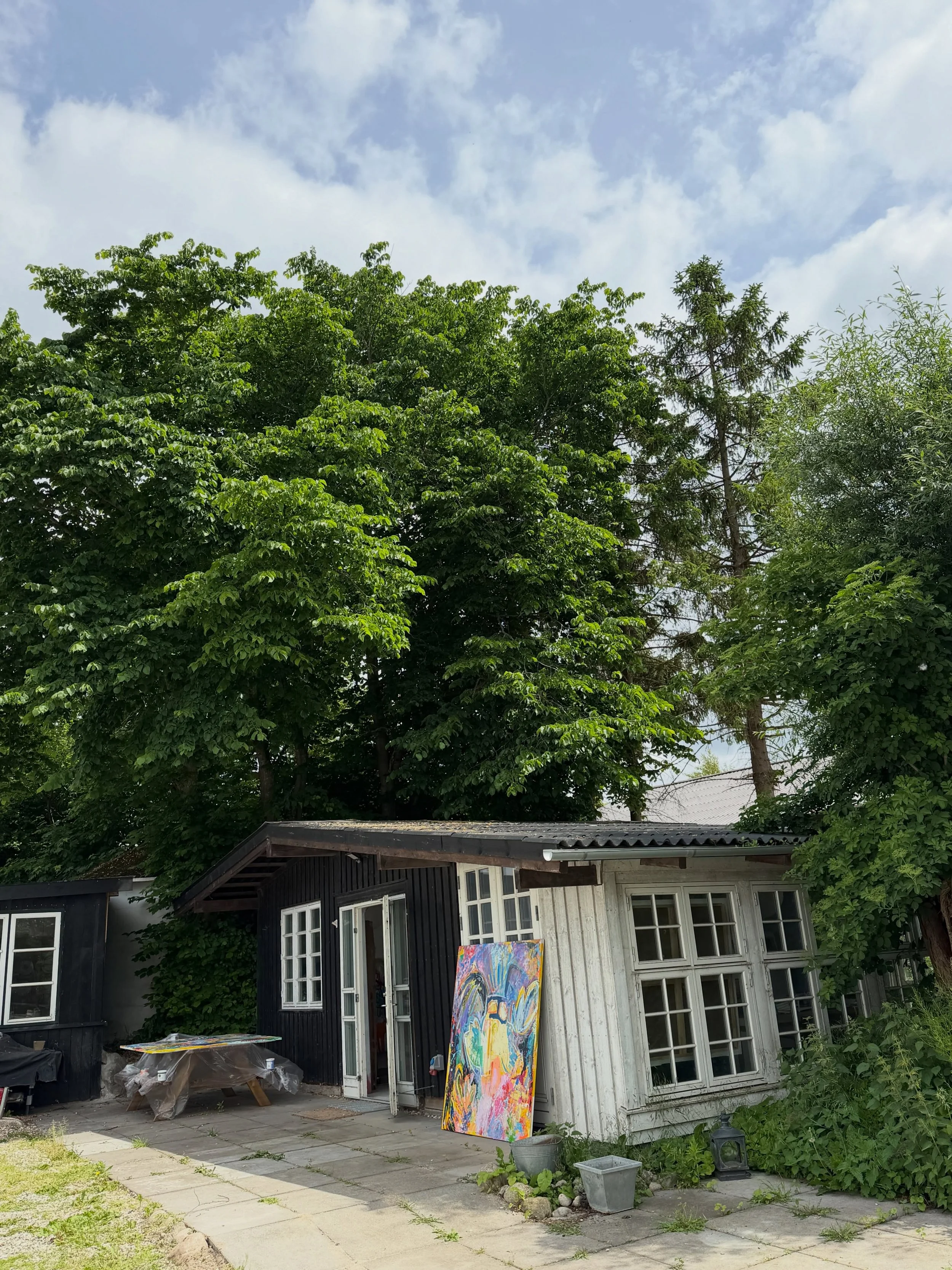 New studio almost feels like Little House on the Prarie ✨

Surrounded by horses, nature, dogs, cats and the large old wise Tree just in front of my window - telling me stories and grounding my system🪾🎨

New projects will soon be unfolded in this ol