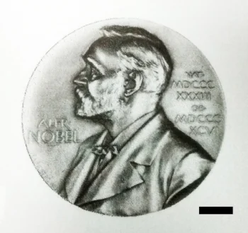 Nobel prize medal printed with graphene ink on paper