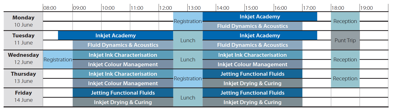 Inkjet Summer School 2019 timetable