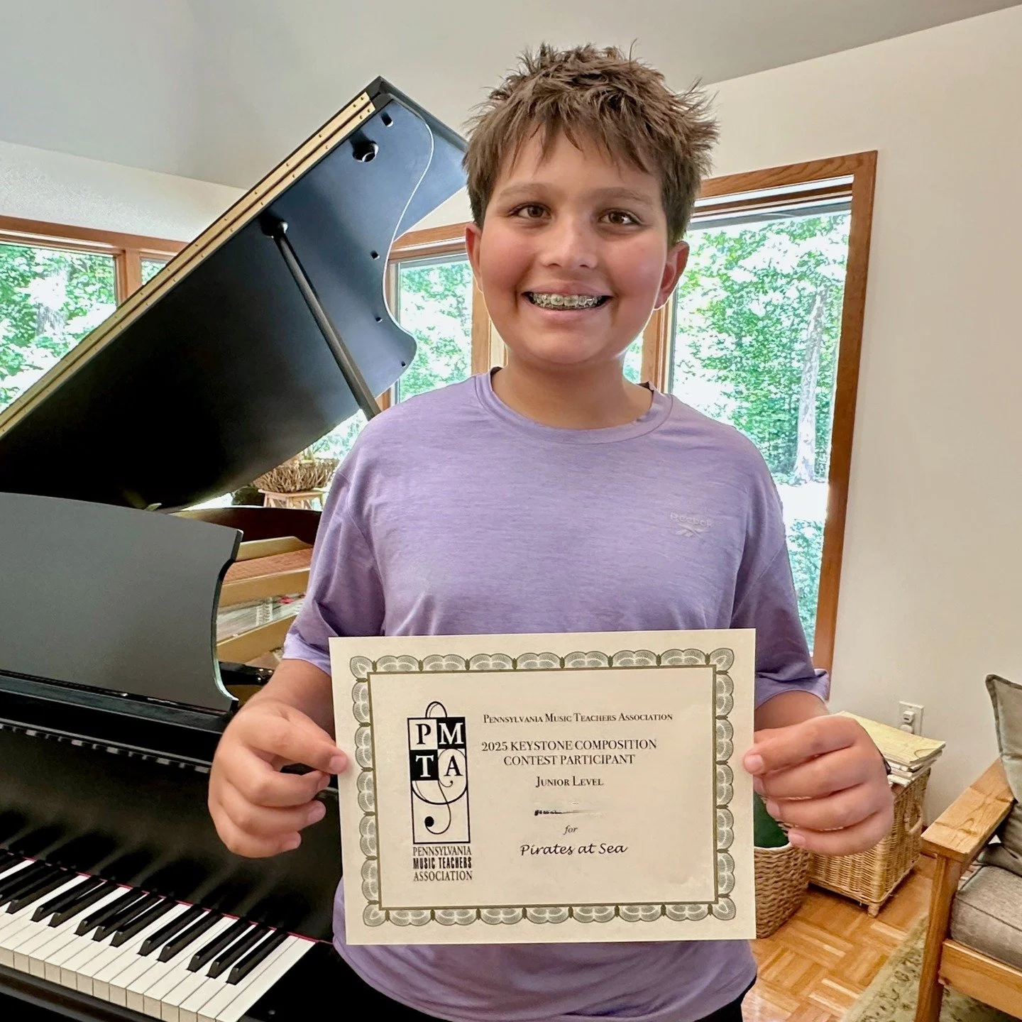 Each year our students are invited to enter the PA Music Teachers Association Keystone Composition Competition. This year we had two students enter their original piano compositions, Pirates at Sea and For My Brothers. They spent many hours composing