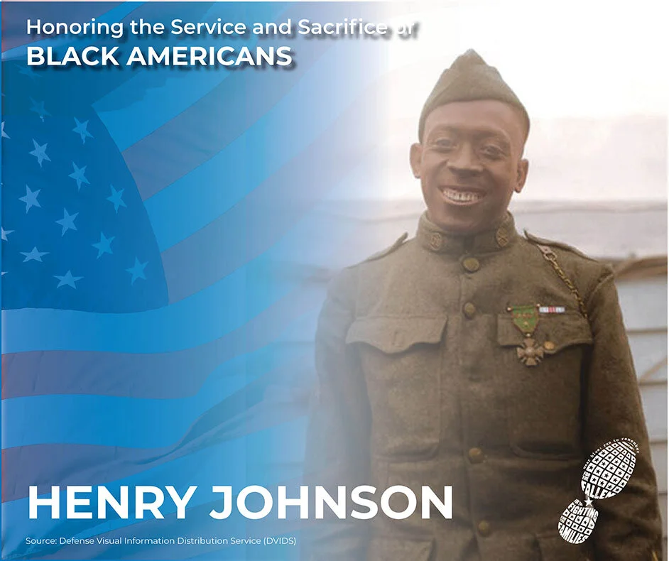 Day 4: Henry Johnson

Joining the Army in 1917, Henry Johnson became a member of what would eventually be known as the 369th Infantry Regiment. The Germans dubbed the unit the &ldquo;Hell Fighters&rdquo; because during 191 days of duty at the front, 