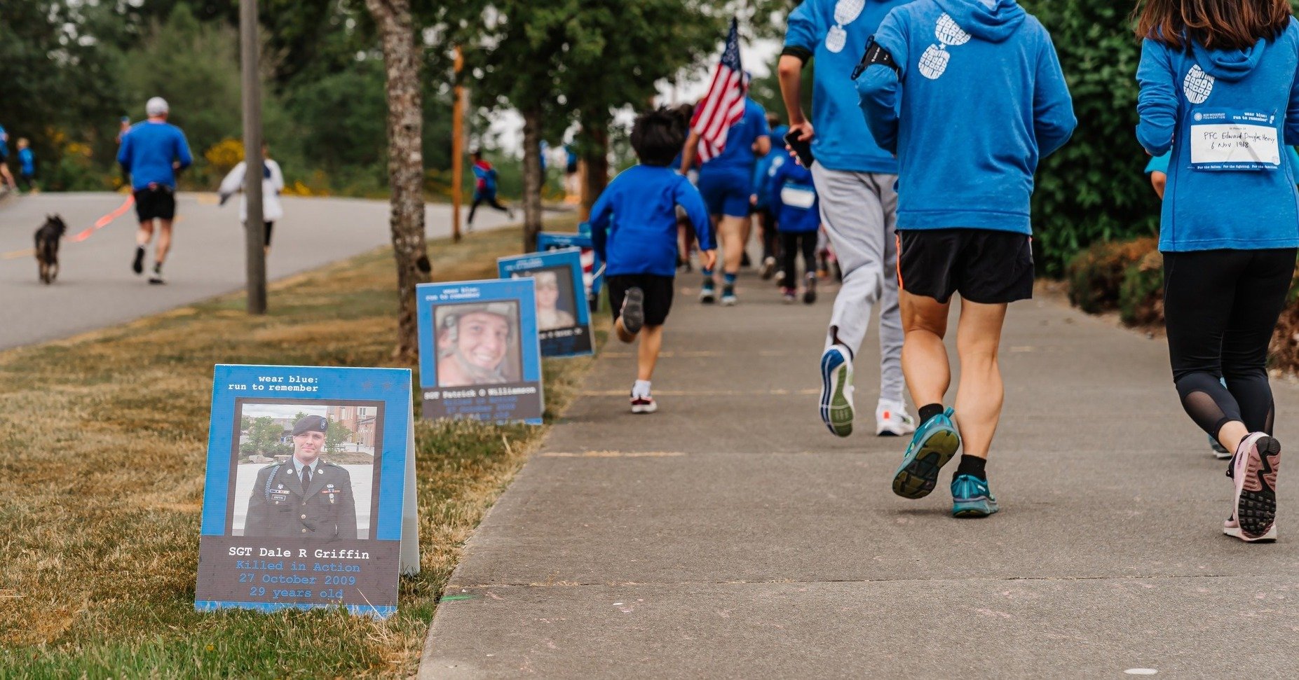 Run.
Honor.
Belong.

Commit to run/walk with wear blue: run to remember this Memorial Day.

Receive the name of a fallen service member. Speak their name. Learn their story. Honor the fallen through purposeful steps.

Find a local community chapter o