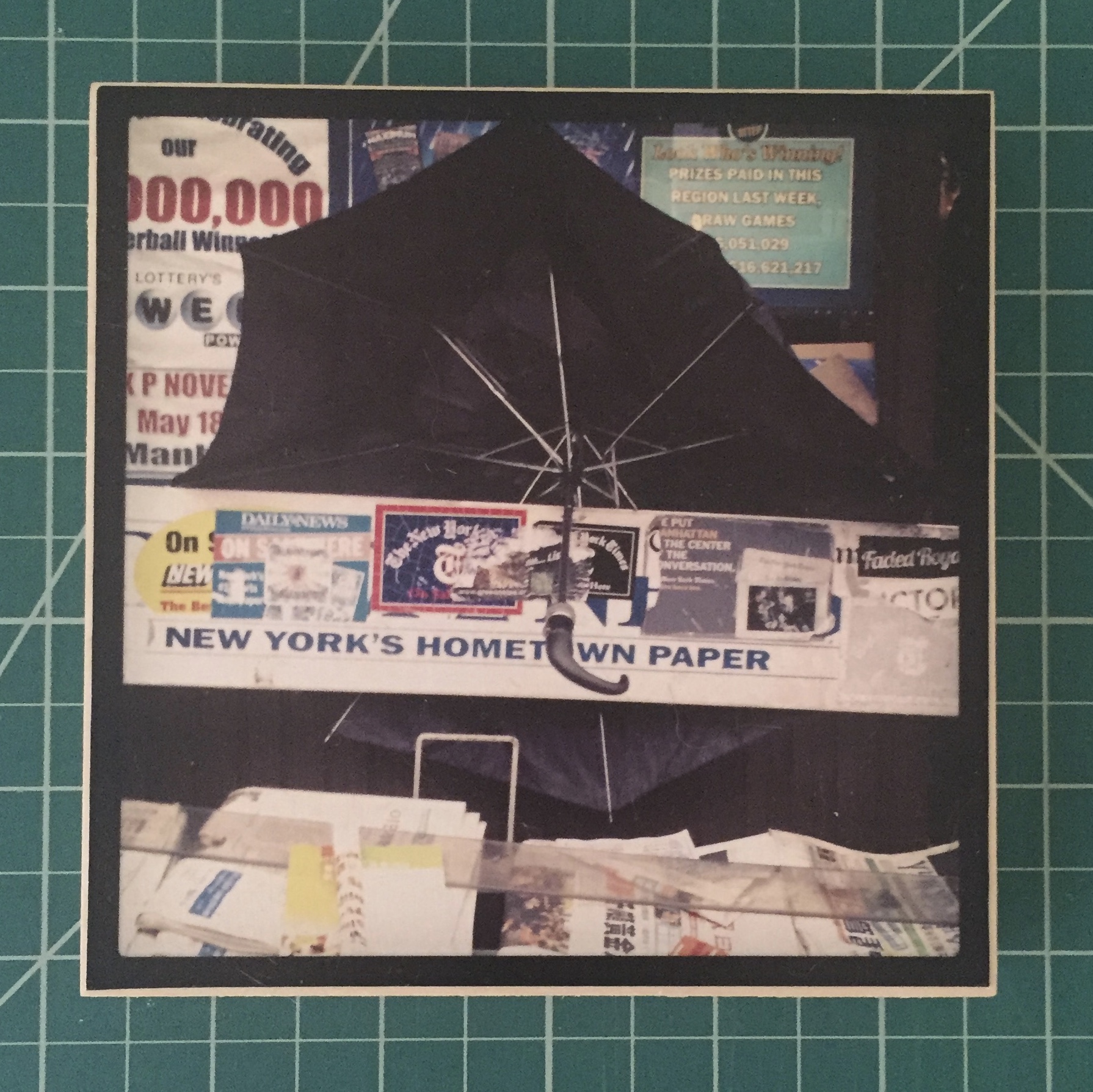5 x 5" printed photo mounted on wood panel with 7/8" cradle. $50.