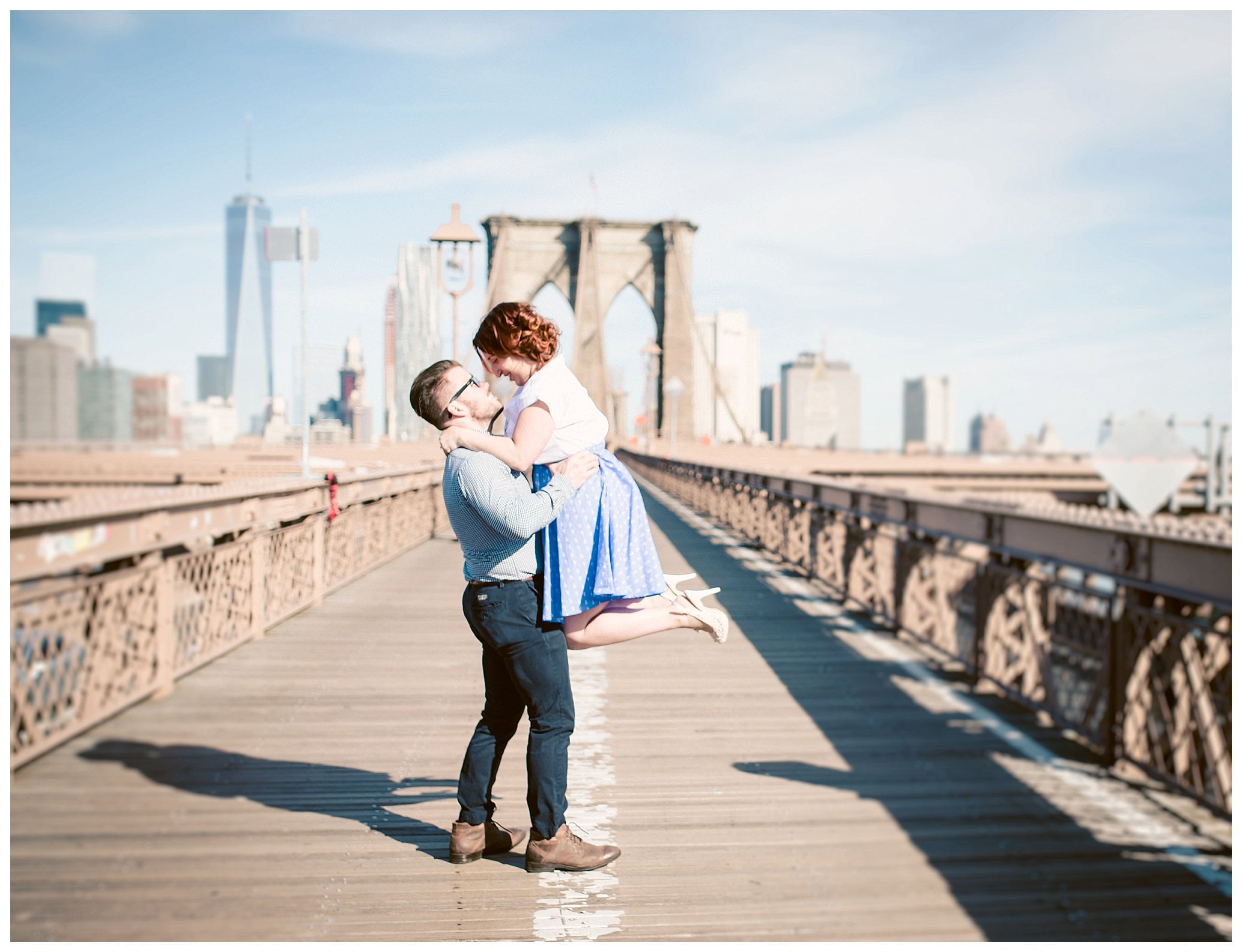 engagement session on the brooklyn bride in brooklyn new york