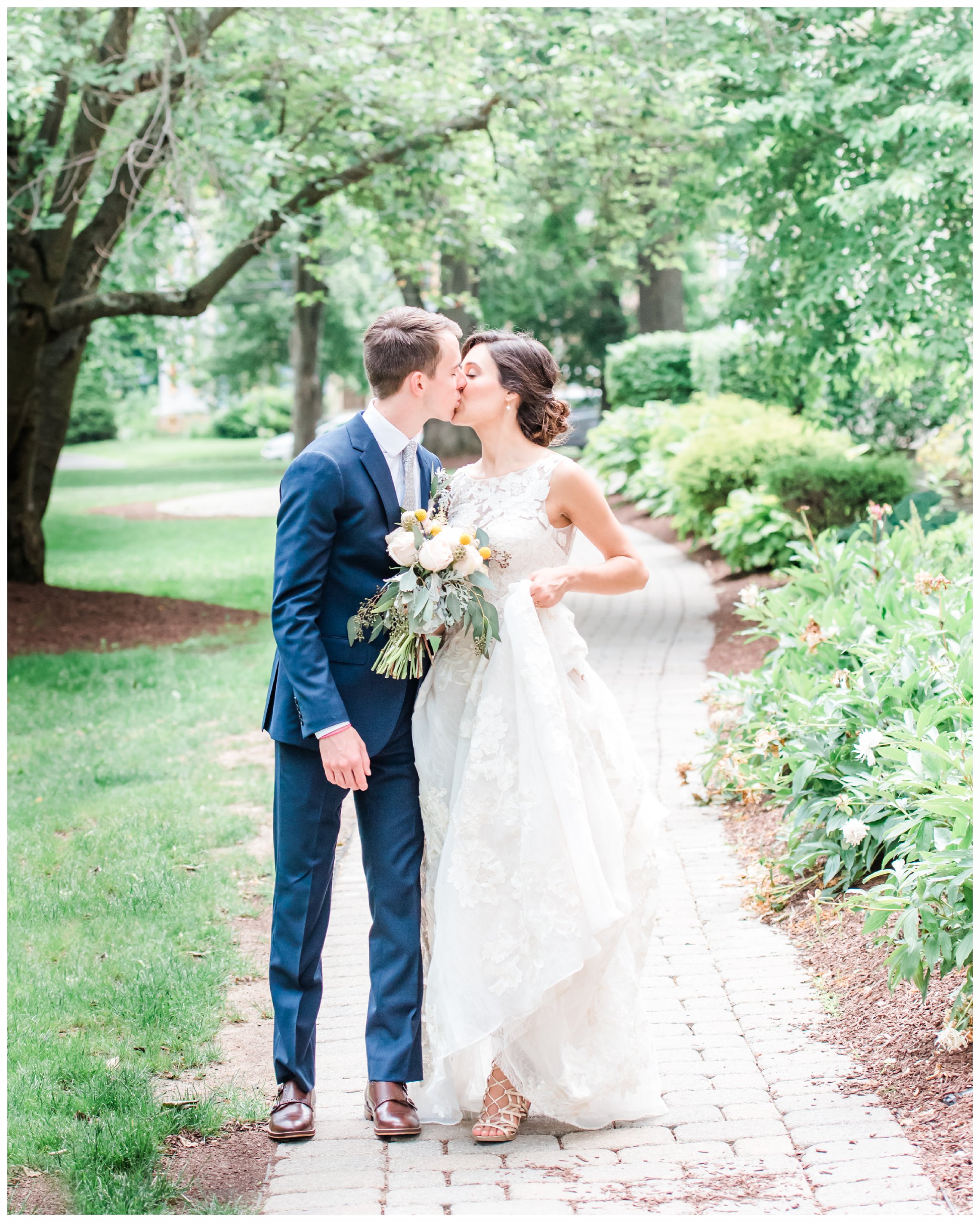 Bride and Groom portrait session in a beautiful garden