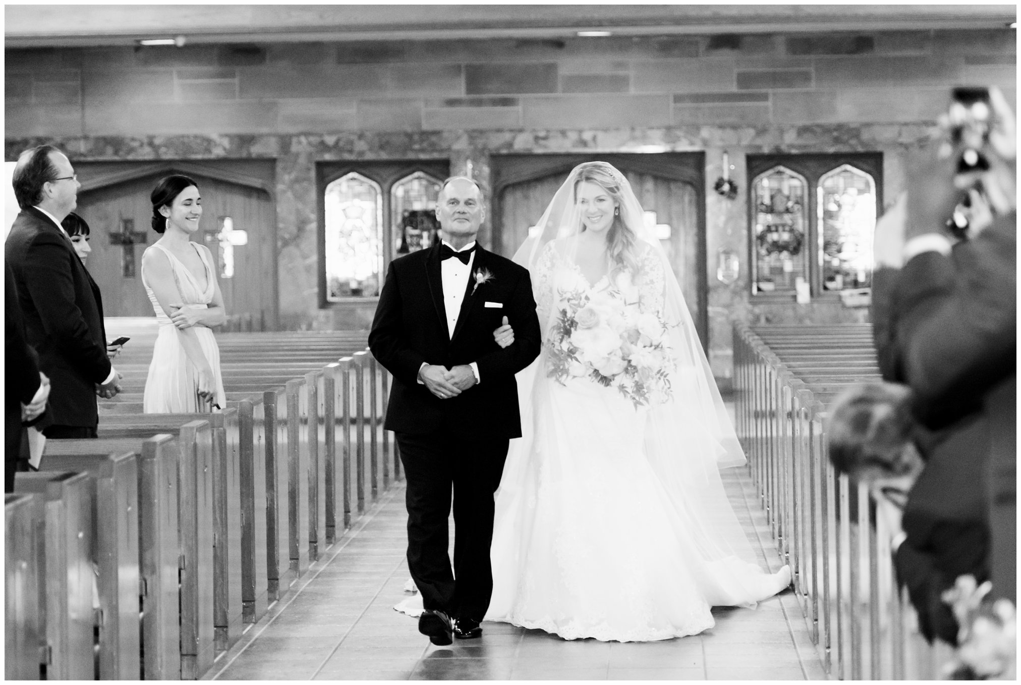 father walks daughter down aisle on wedding day