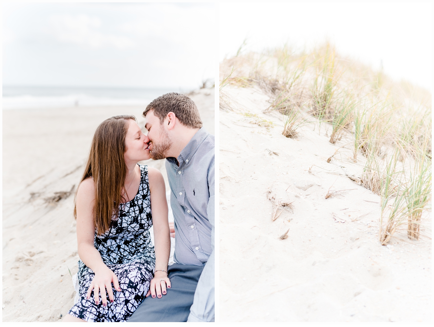 couple kissing in the sand dunes