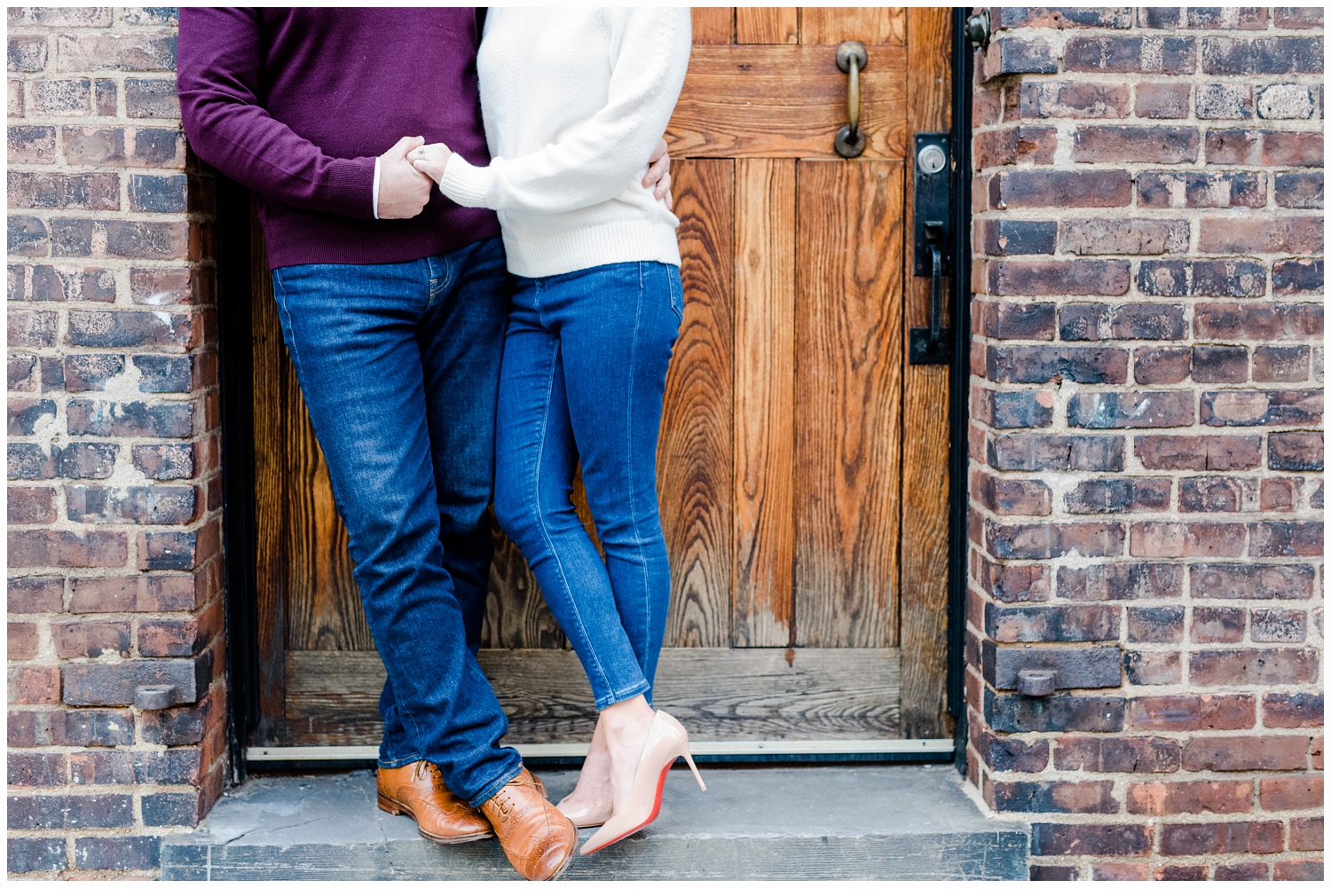 engaged couple at university place